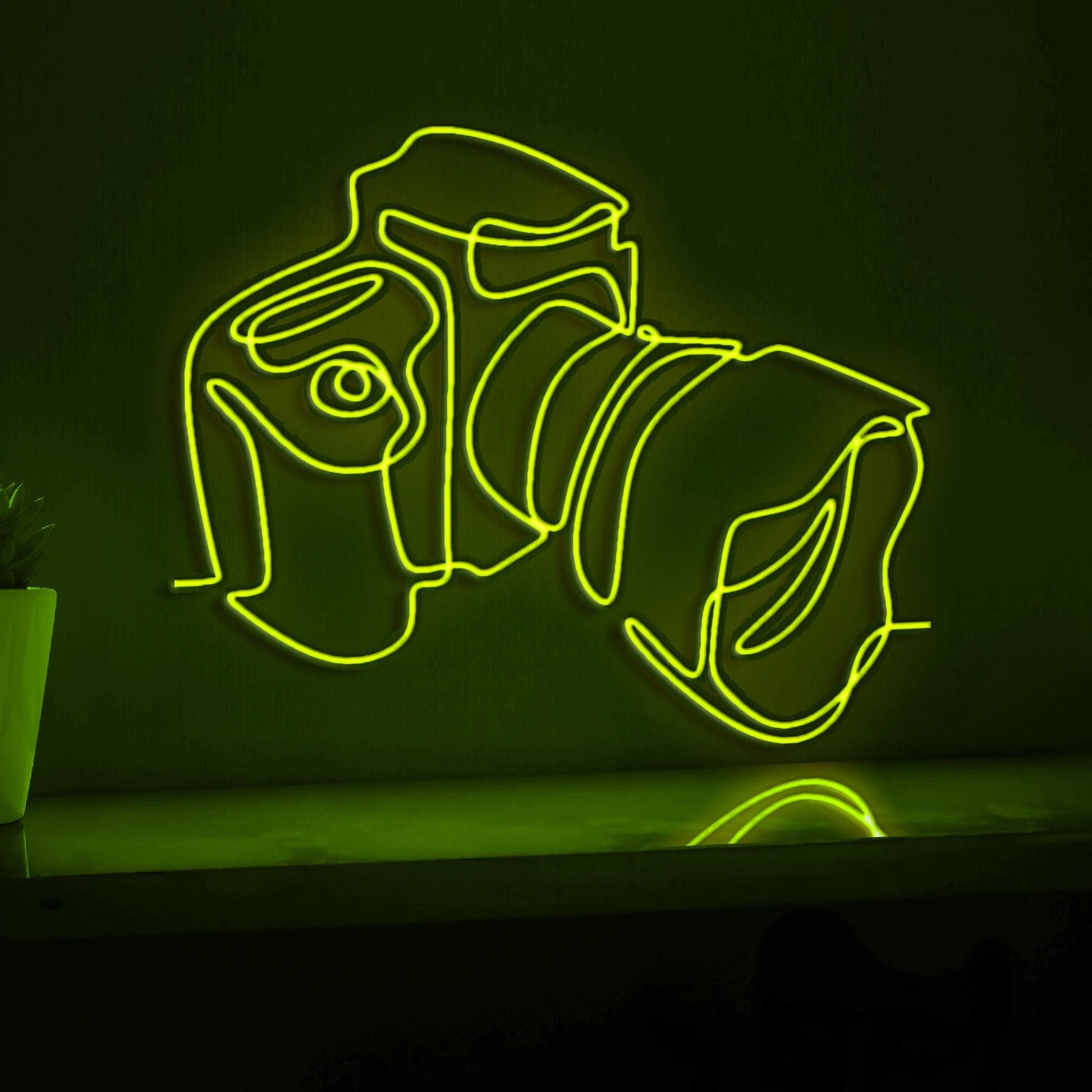 Digital Camera Design Tech EL Wire Wall Art for Photography Studios & Modern Homes - myneonup