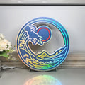 The Great Wave Of Kanagawa Led Neon-Like Wall Art , Great Wave Led Wall Decor, Kanagawa Oki Nami Ura Led Lightbox, Wall Hangings, Home Decor