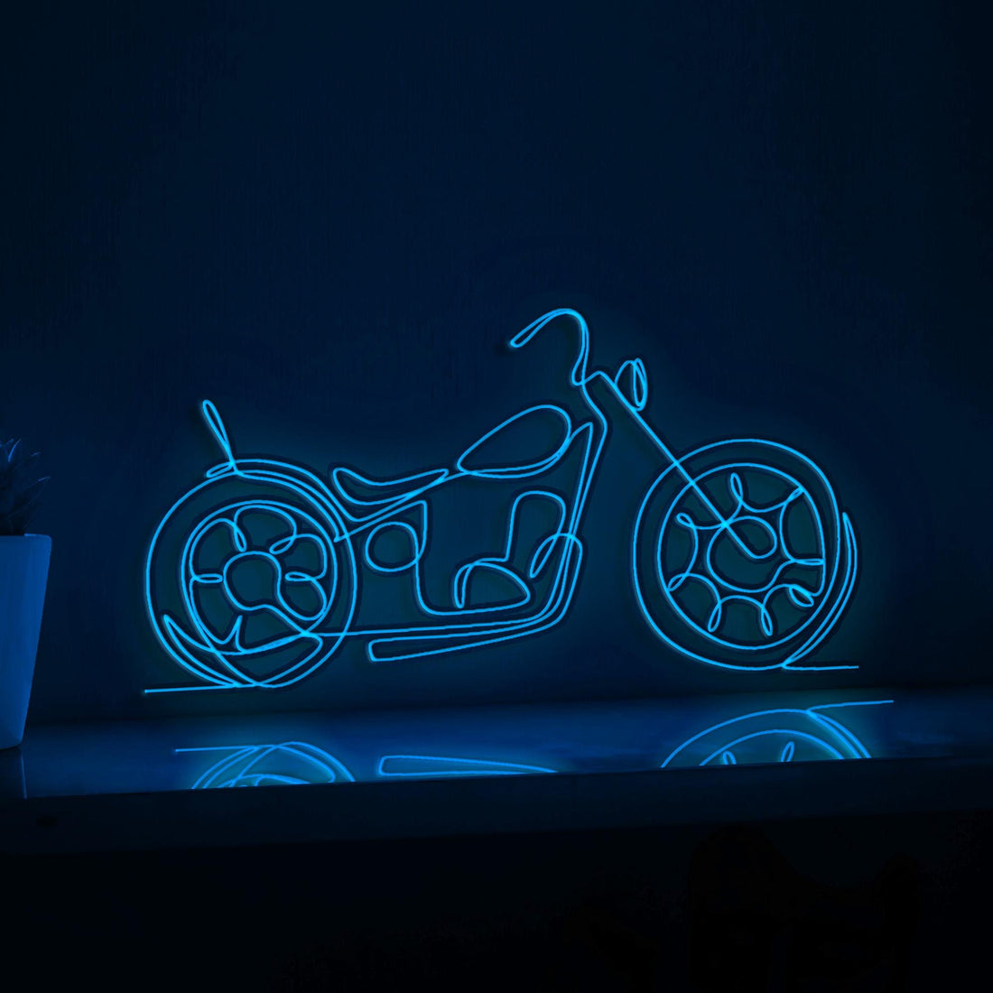 Chopper Motorized Transportation Retro EL Wire Sports Wall Art for Garage & Motorcycle Enthusiast Decor - myneonup