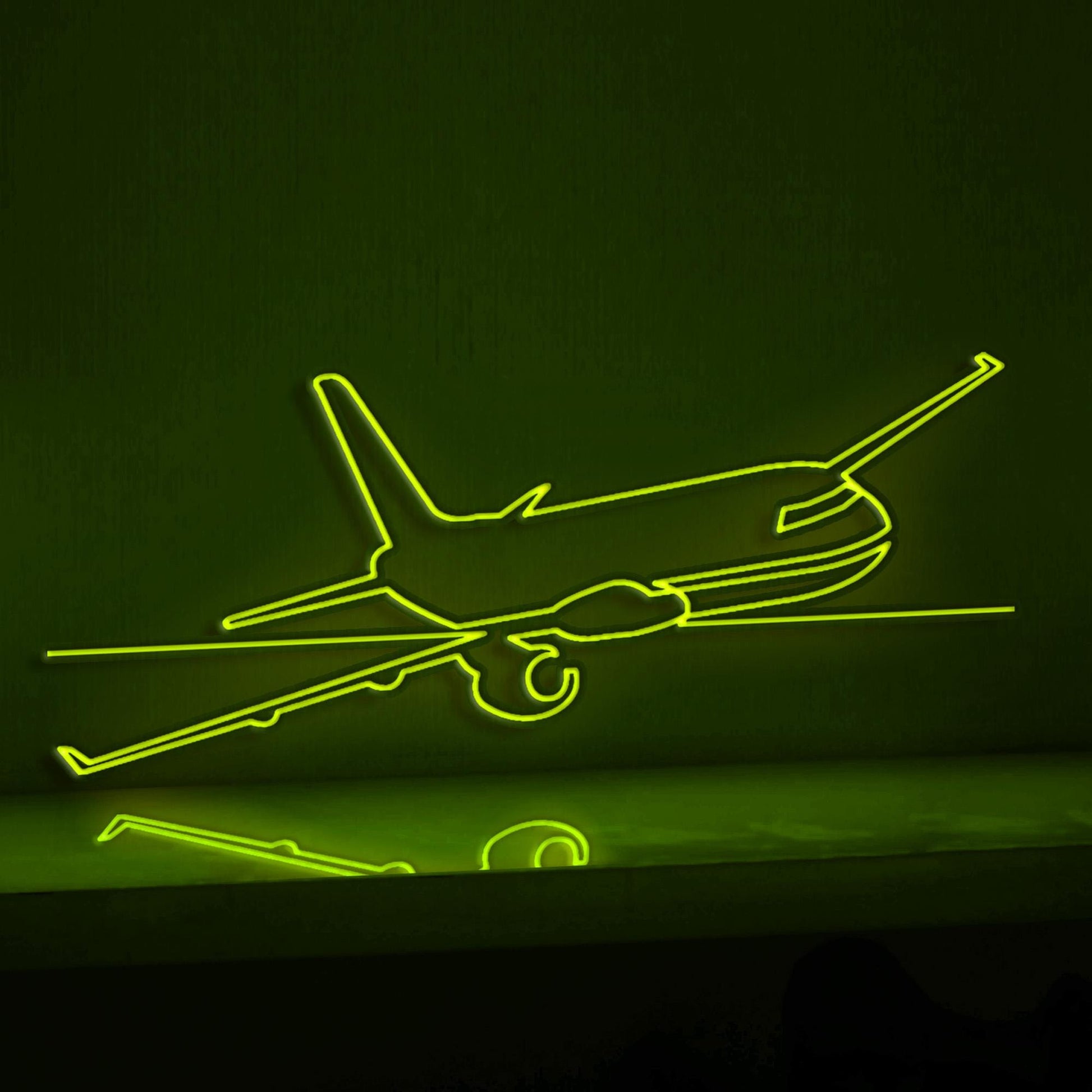 Passenger Airplane Flight Aviation EL Wire Wall Art for Travelers & Flight-Themed Home Decor - myneonup