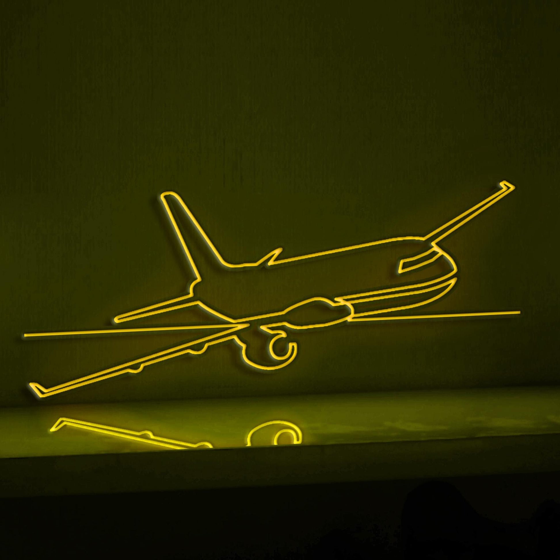 Passenger Airplane Flight Aviation EL Wire Wall Art for Travelers & Flight-Themed Home Decor - myneonup