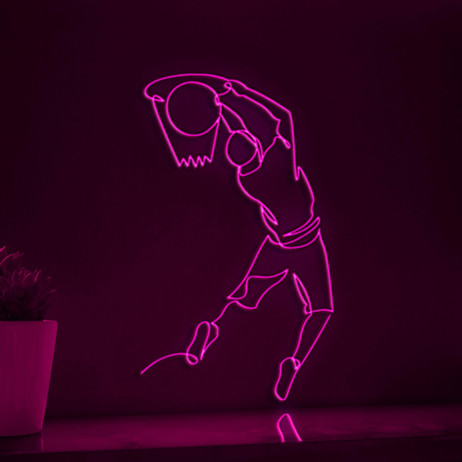 Basketball Player Sports EL Wire Wall Art for Game Room & Basketball Fan Decor - myneonup