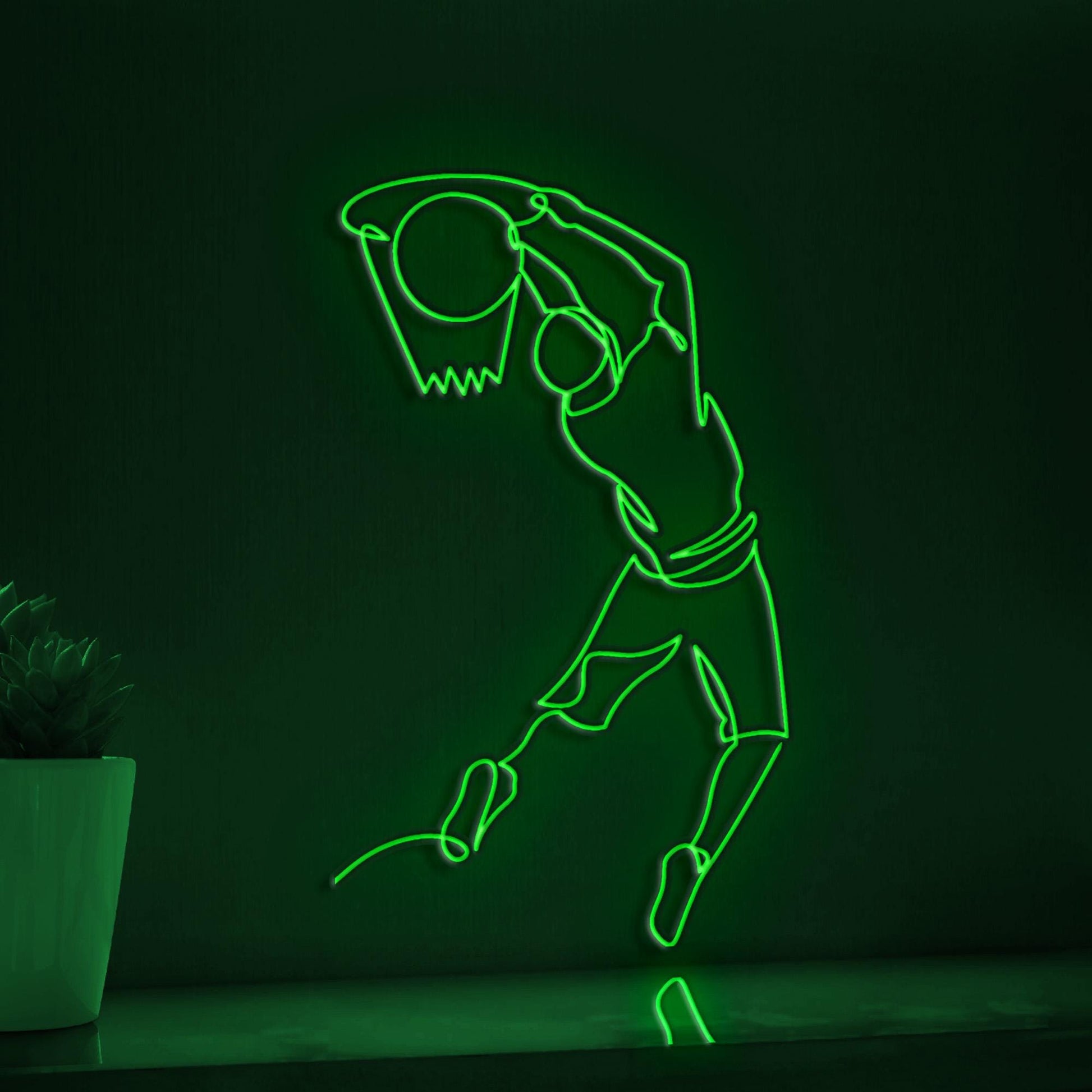 Basketball Player Sports EL Wire Wall Art for Game Room & Basketball Fan Decor - myneonup