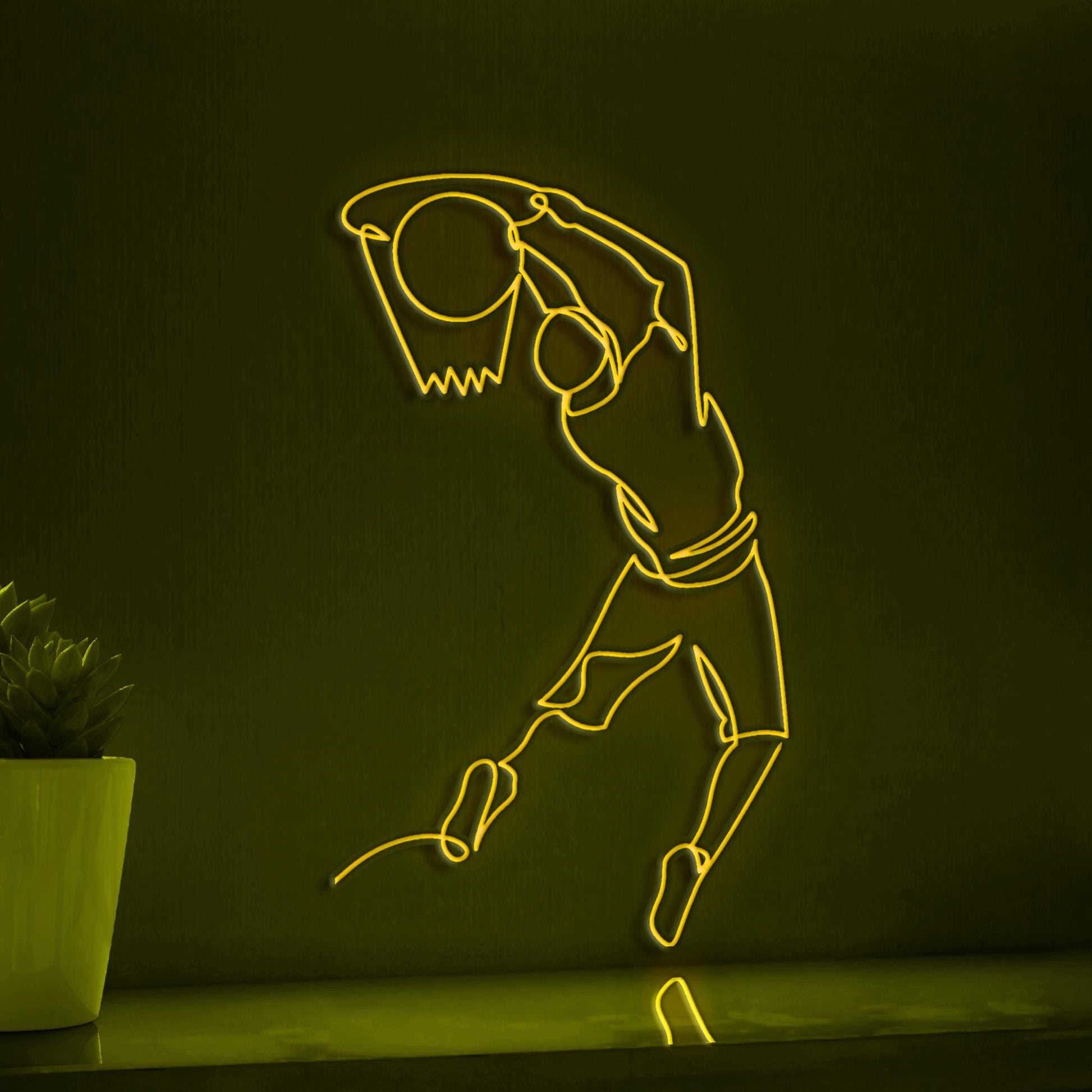 Basketball Player Sports EL Wire Wall Art for Game Room & Basketball Fan Decor - myneonup