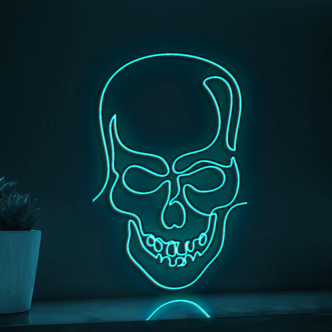 Abstract Human Skull Modern EL Wire Wall Art for Gallery & Edgy Home Decor - myneonup