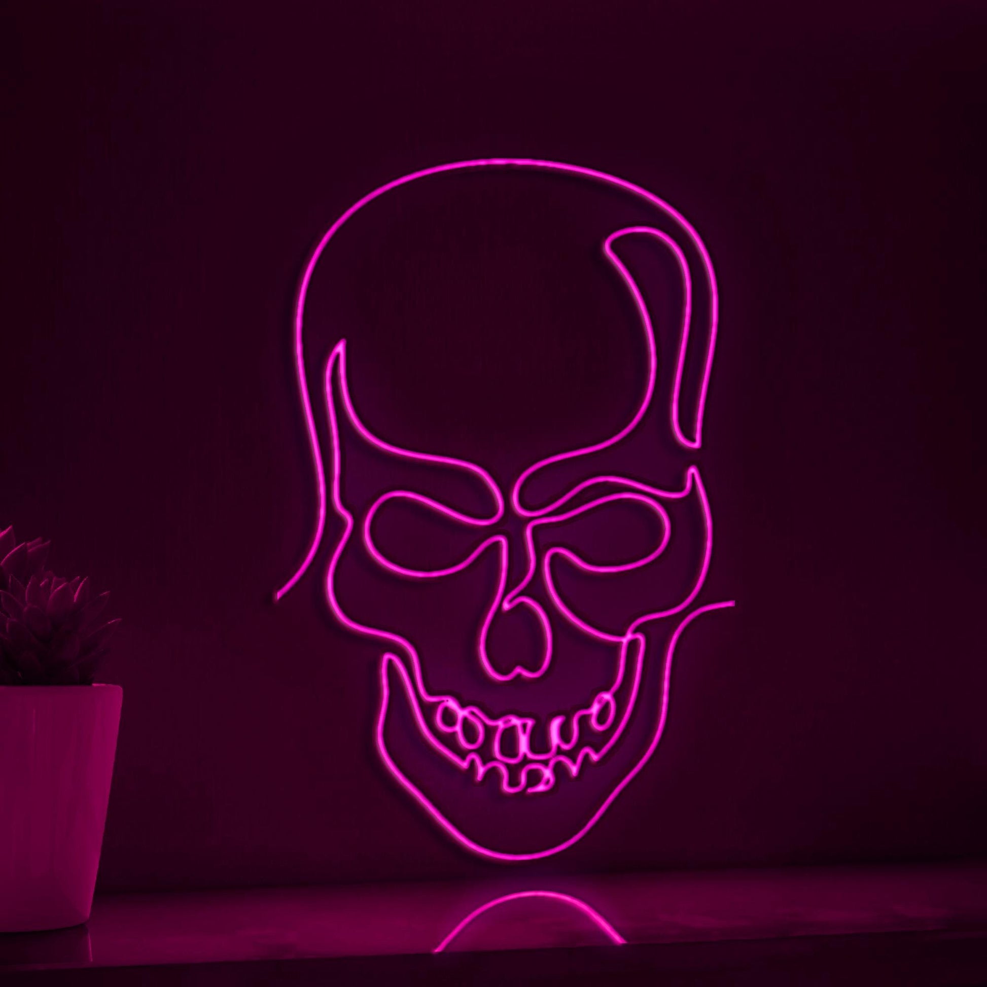 Abstract Human Skull Modern EL Wire Wall Art for Gallery & Edgy Home Decor - myneonup