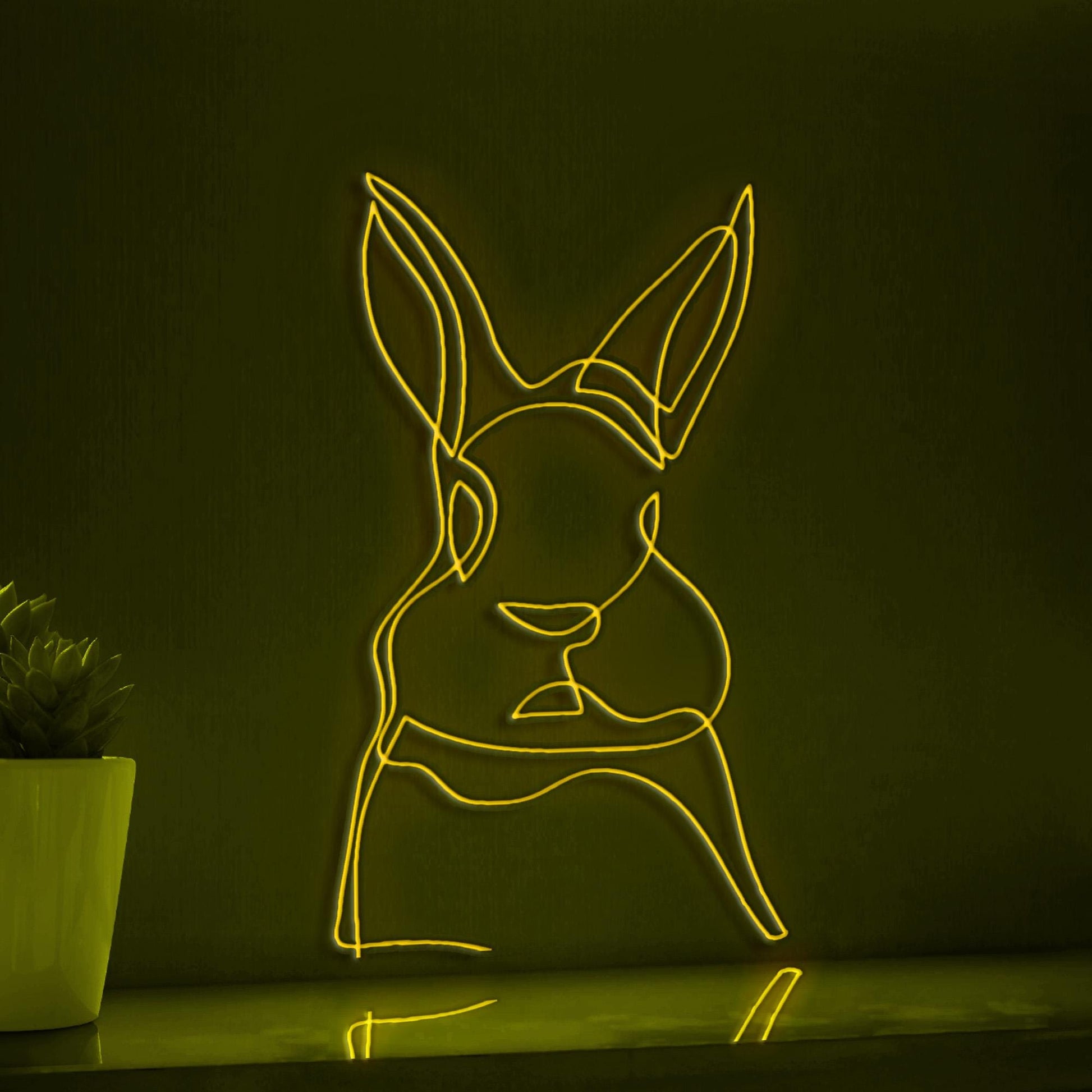 Cute Rabbit Adorable EL Wire Animal Wall Art for Nursery & Easter Decor - myneonup