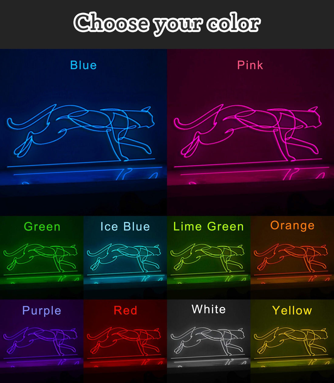 Walking Cat Playful EL Wire Animal Wall Art for Bedroom & Pet-Friendly Home Decor - myneonup