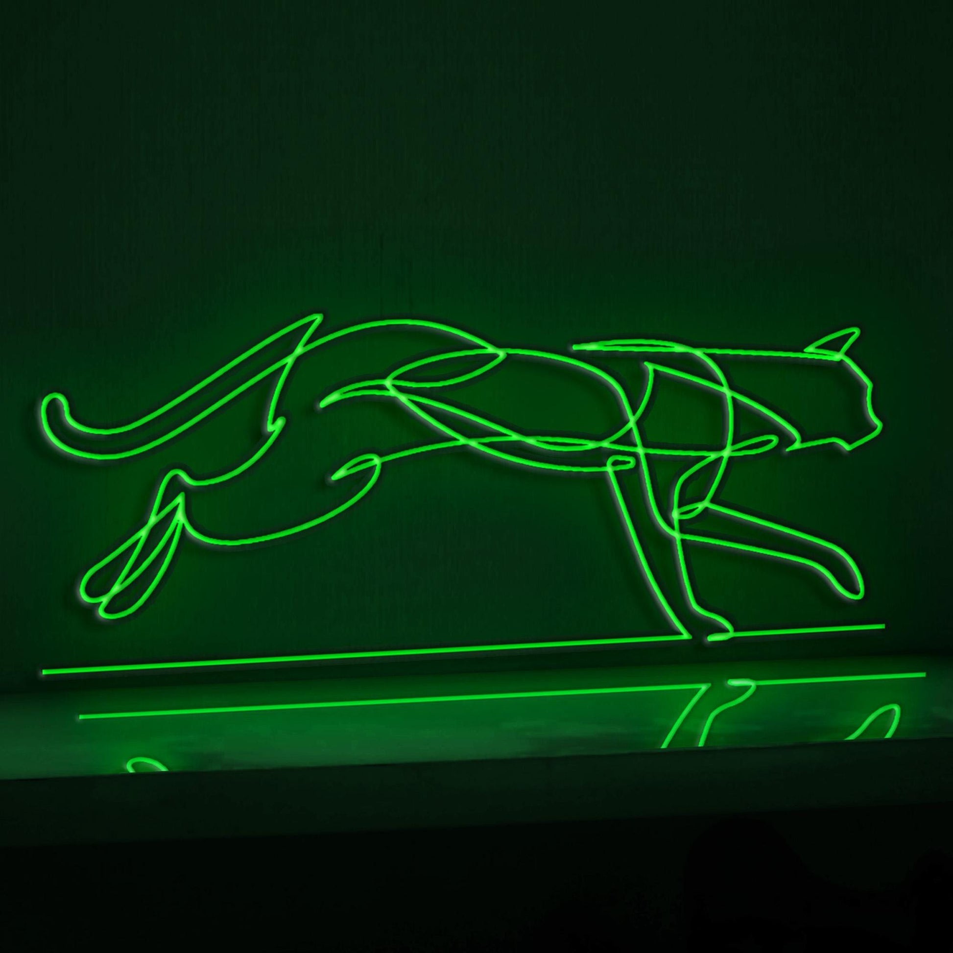Walking Cat Playful EL Wire Animal Wall Art for Bedroom & Pet-Friendly Home Decor - myneonup