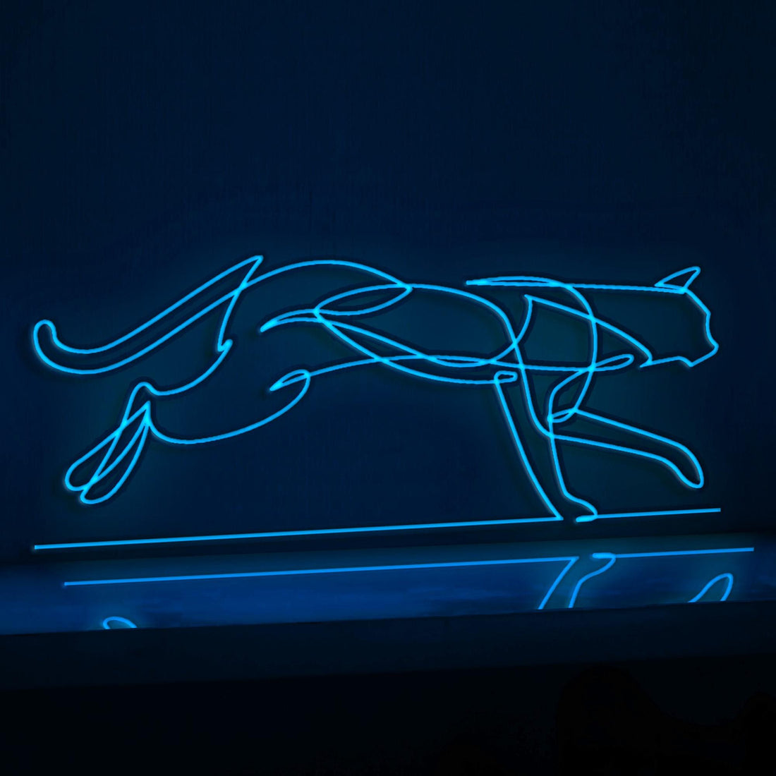 Walking Cat Playful EL Wire Animal Wall Art for Bedroom & Pet-Friendly Home Decor - myneonup