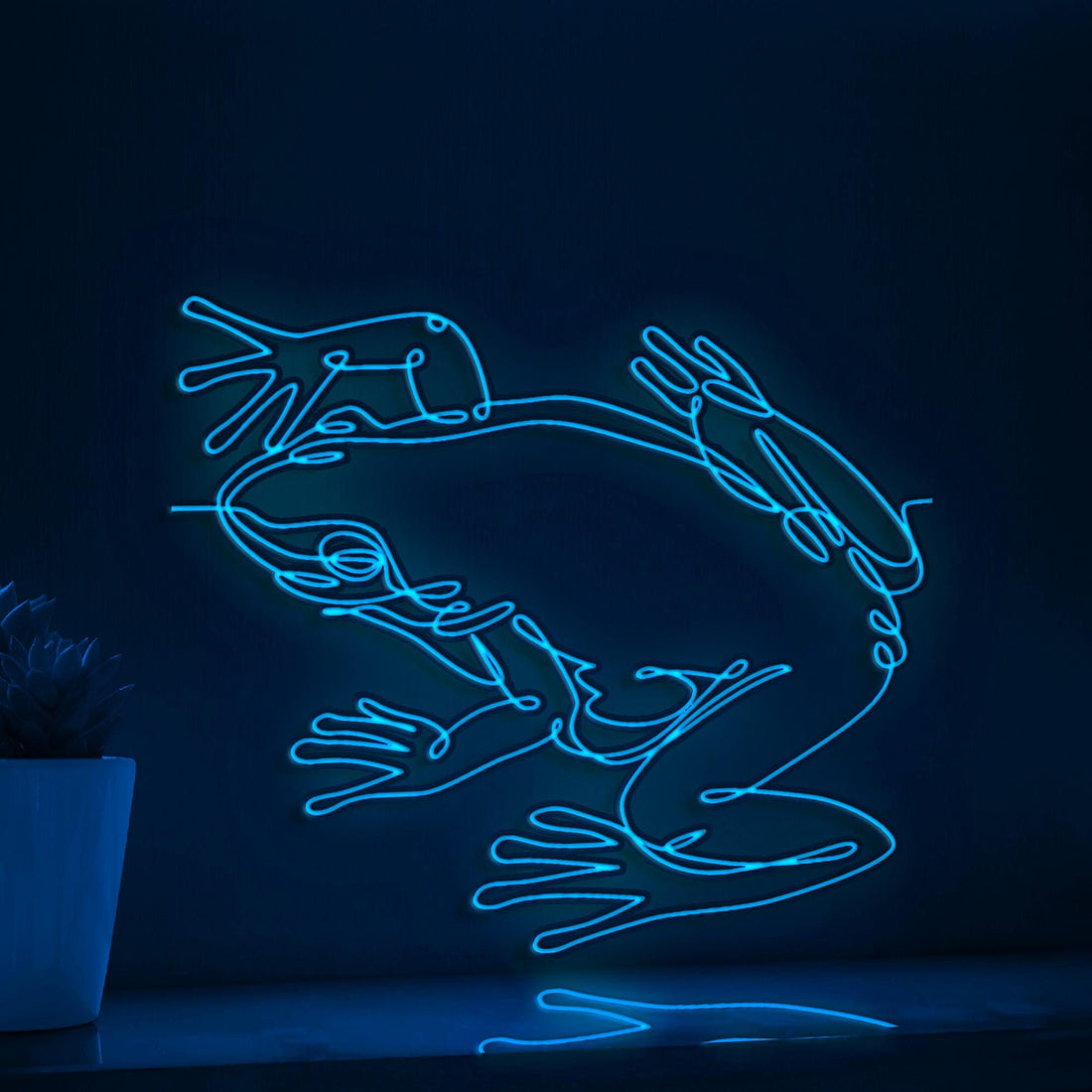Frog Minimalist EL Wire Animal Wall Art for Kids Room & Nature-Themed Decor - myneonup