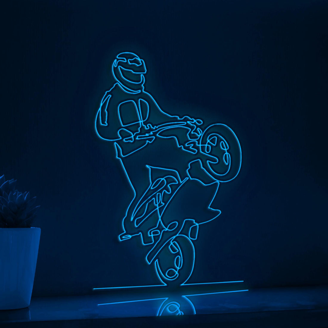 Sportsman Motorcycle Handmade EL Wire Sports Wall Art for Garage & Man Cave - myneonup