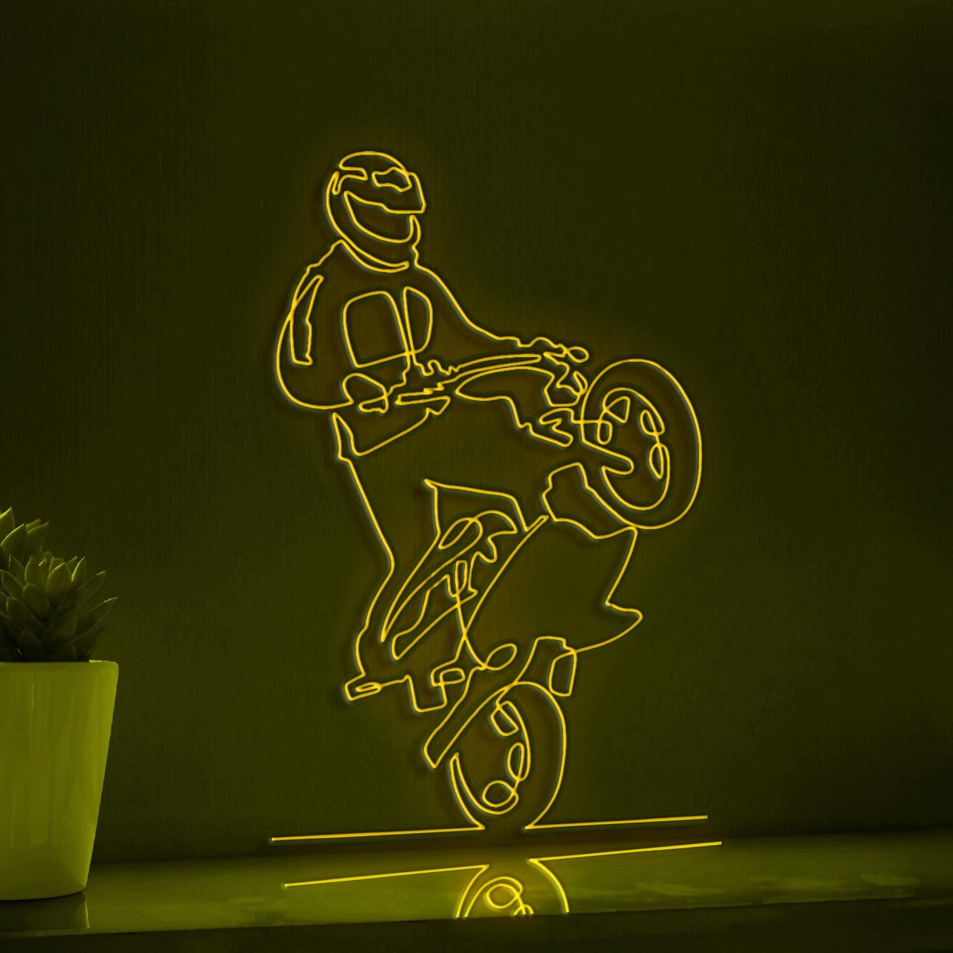 Sportsman Motorcycle Handmade EL Wire Sports Wall Art for Garage & Man Cave - myneonup
