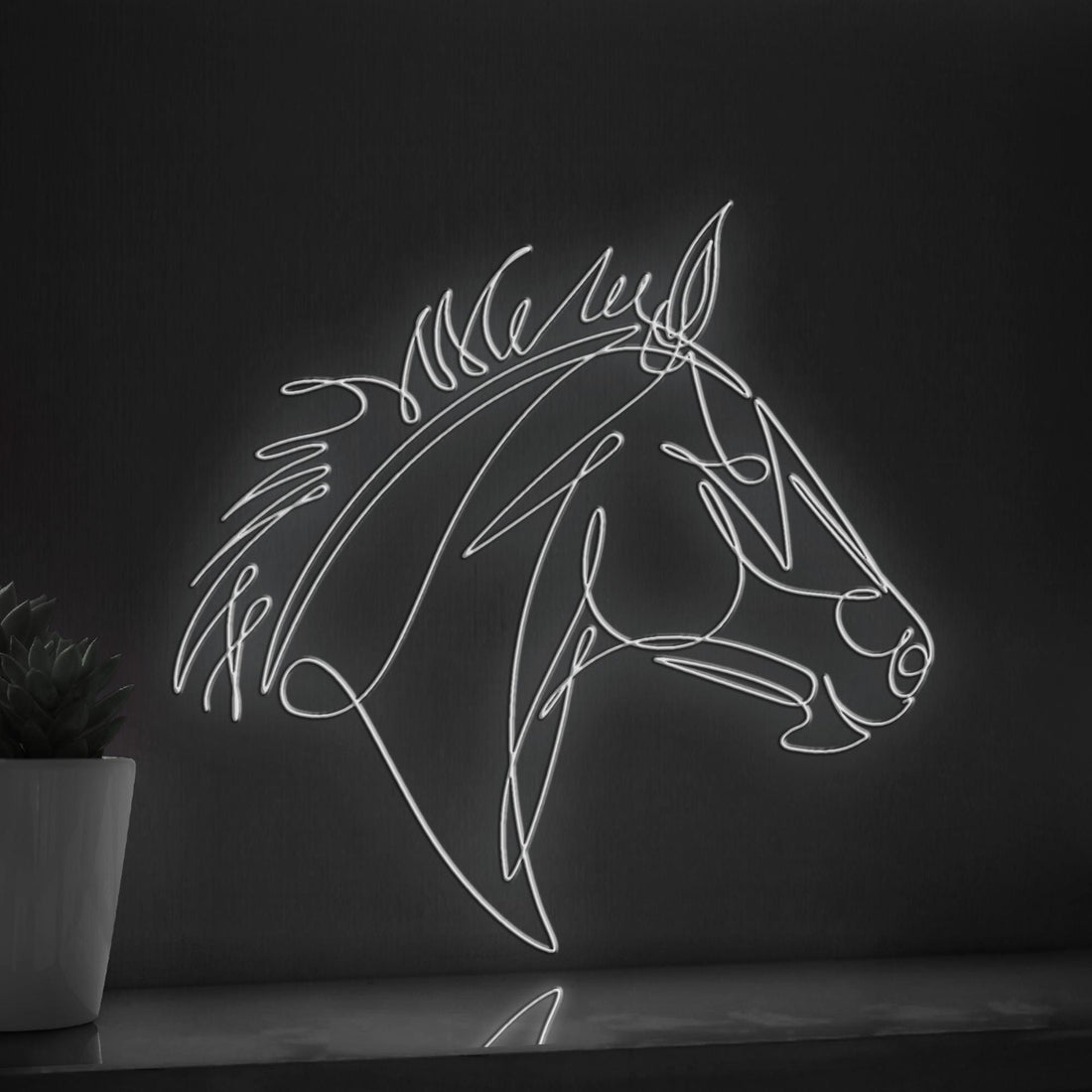 Horse Handmade EL Wire Animal Wall Art for Bedroom & Farmhouse Decor - myneonup