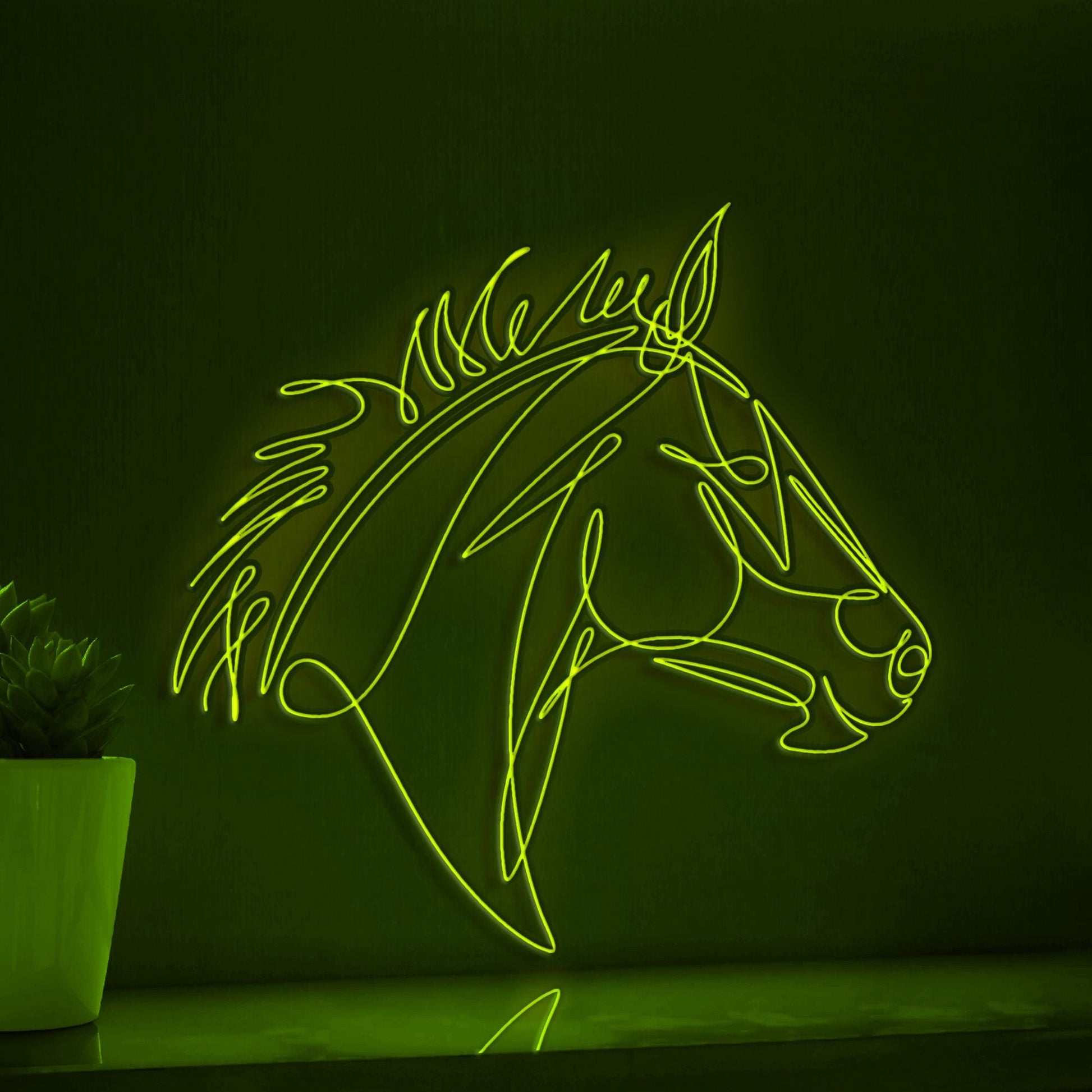 Horse Handmade EL Wire Animal Wall Art for Bedroom & Farmhouse Decor - myneonup