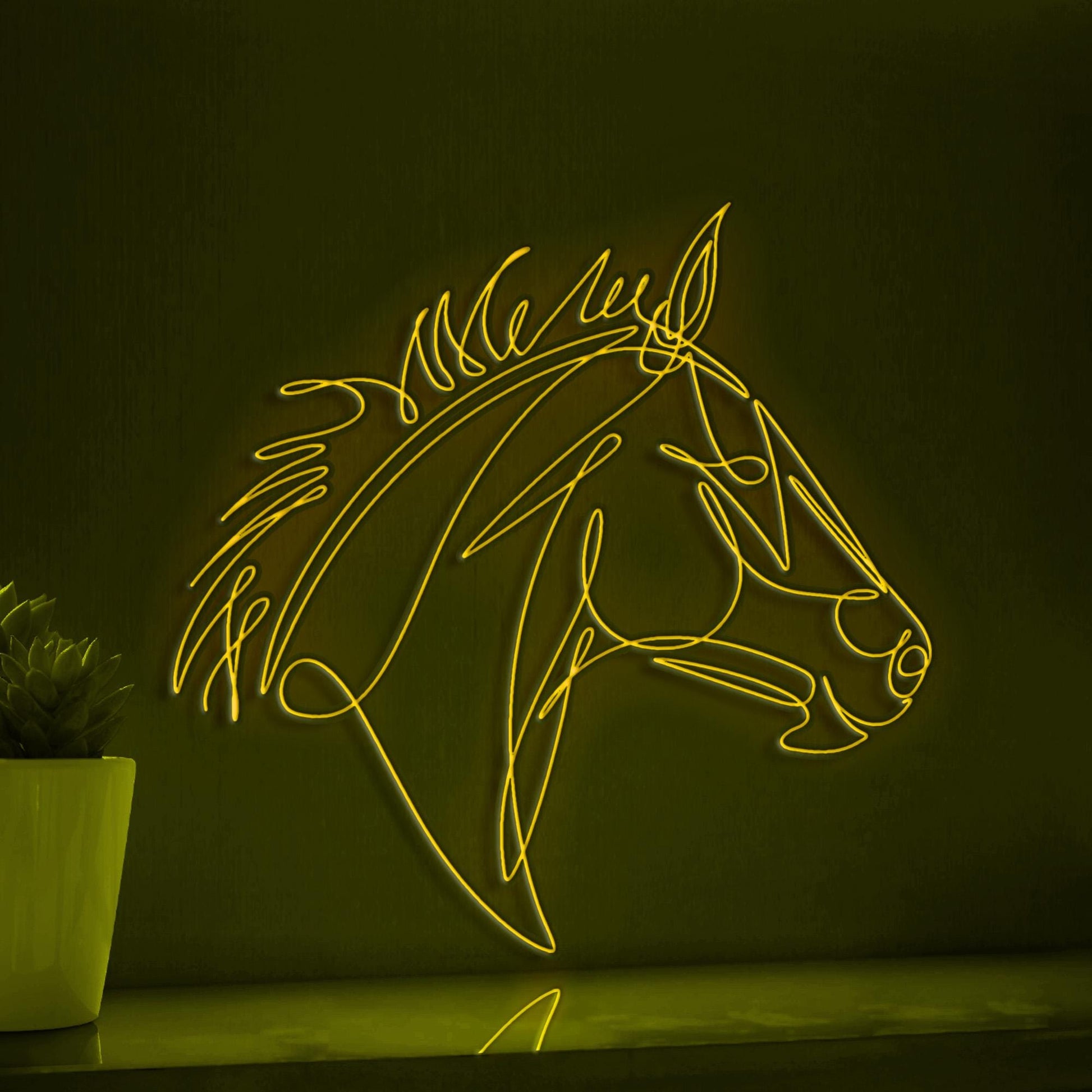 Horse Handmade EL Wire Animal Wall Art for Bedroom & Farmhouse Decor - myneonup