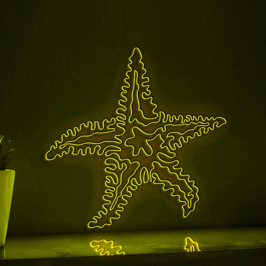 Starfish One Line EL Wire Neon Sign - Ocean Star, Ideal for Boho Wall Decor - myneonup