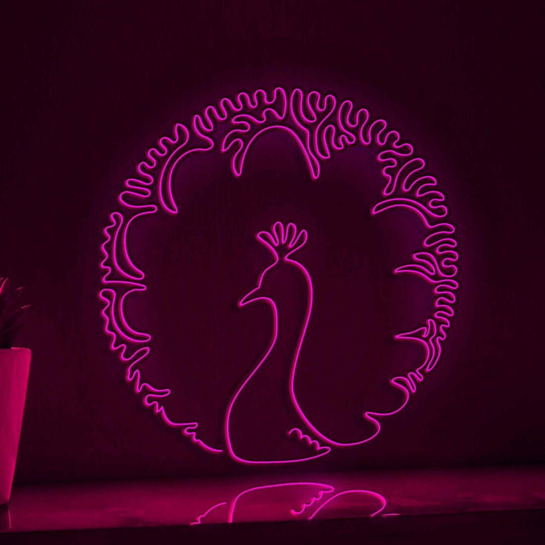 Peacock One Line EL Wire Neon Sign - Huge Tail Splendor, Ideal for Nature Lovers, Perfect for Home Decor - myneonup