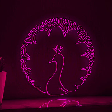 Peacock One Line EL Wire Neon Sign - Huge Tail Splendor, Ideal for Nature Lovers, Perfect for Home Decor - myneonup
