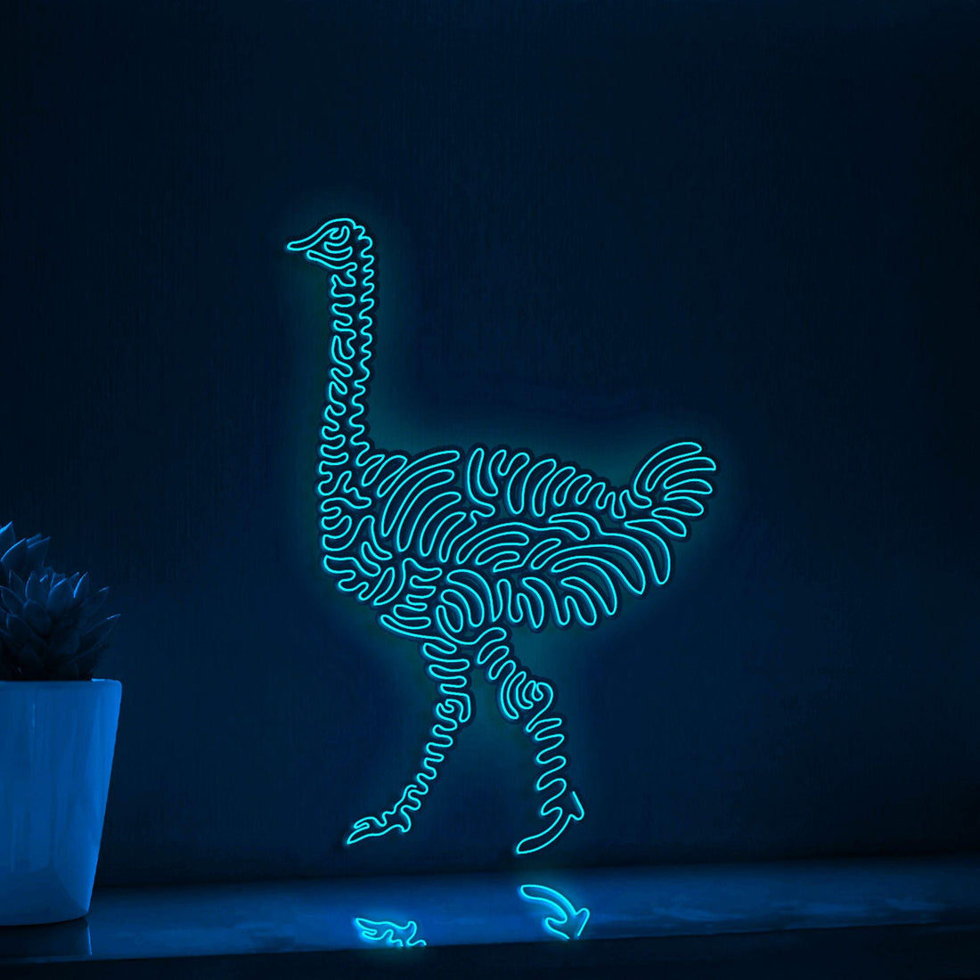 Ostrich One Line EL Wire Neon Sign - Ideal for Bird & Nature Lovers Wall Decor - myneonup
