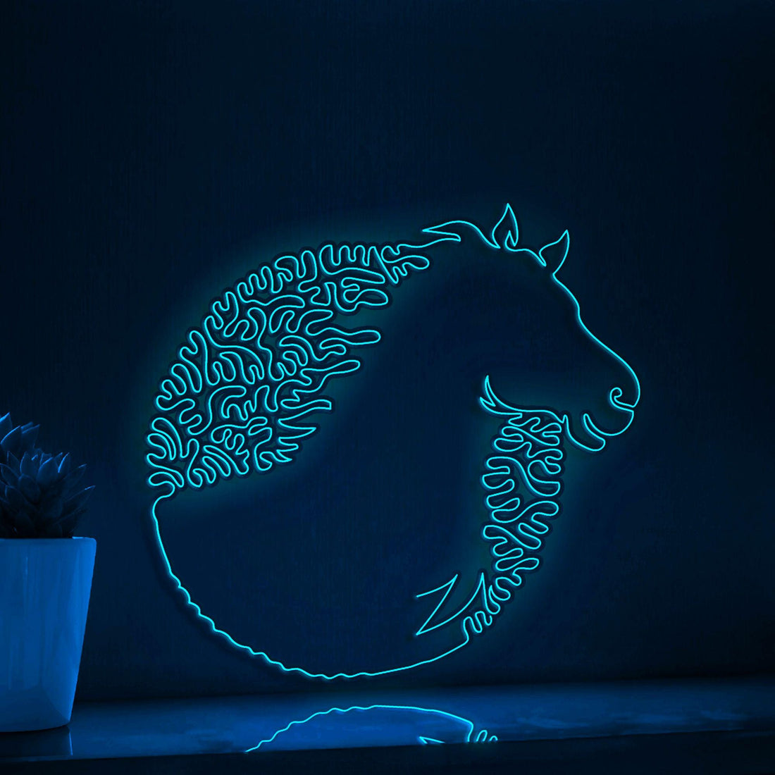 Horse One Line EL Wire Neon Sign - Exotic Equine Light Art - myneonup