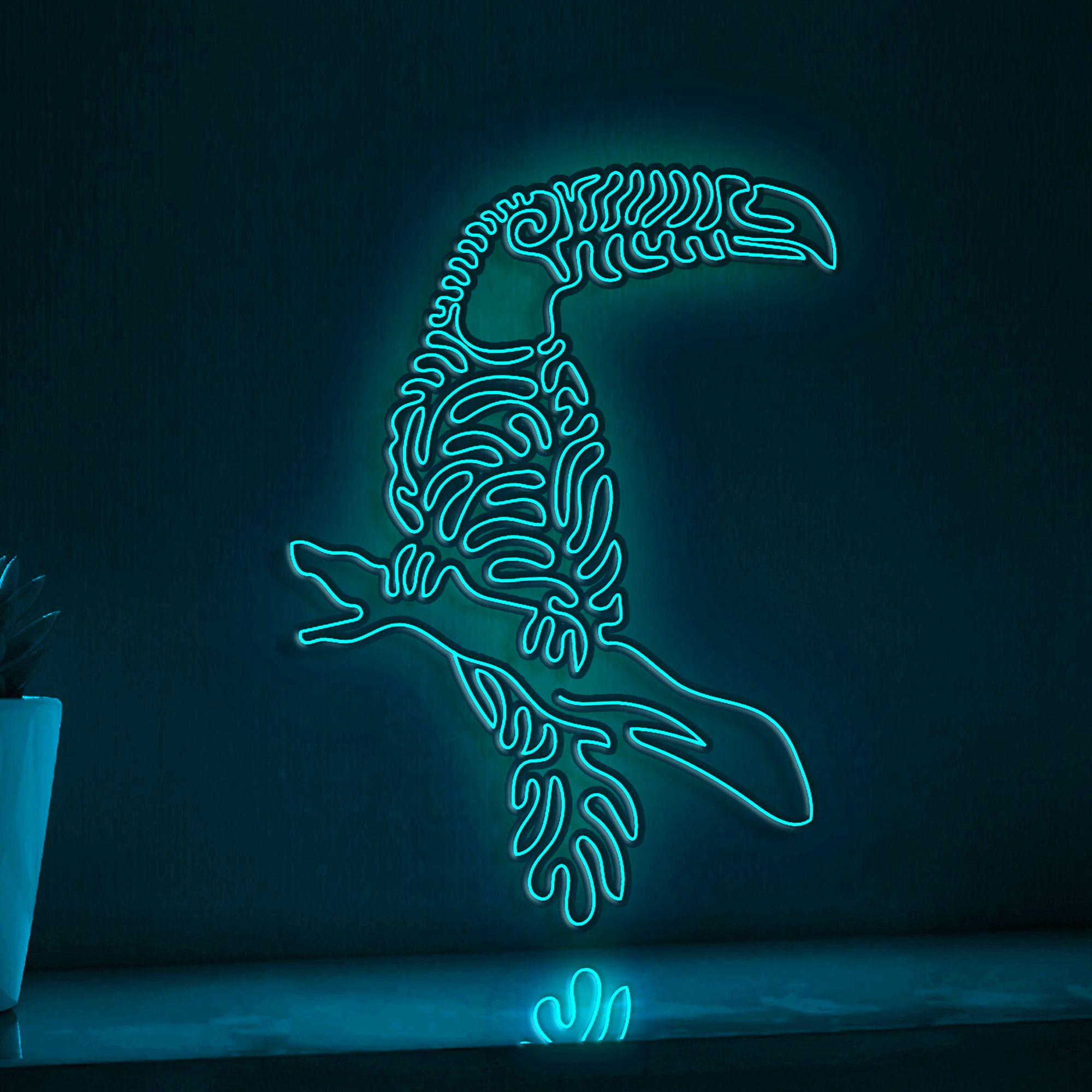 Toucan One Line EL Wire Neon Sign - Ideal for Nature Lovers, Perfect for Home Decor - myneonup