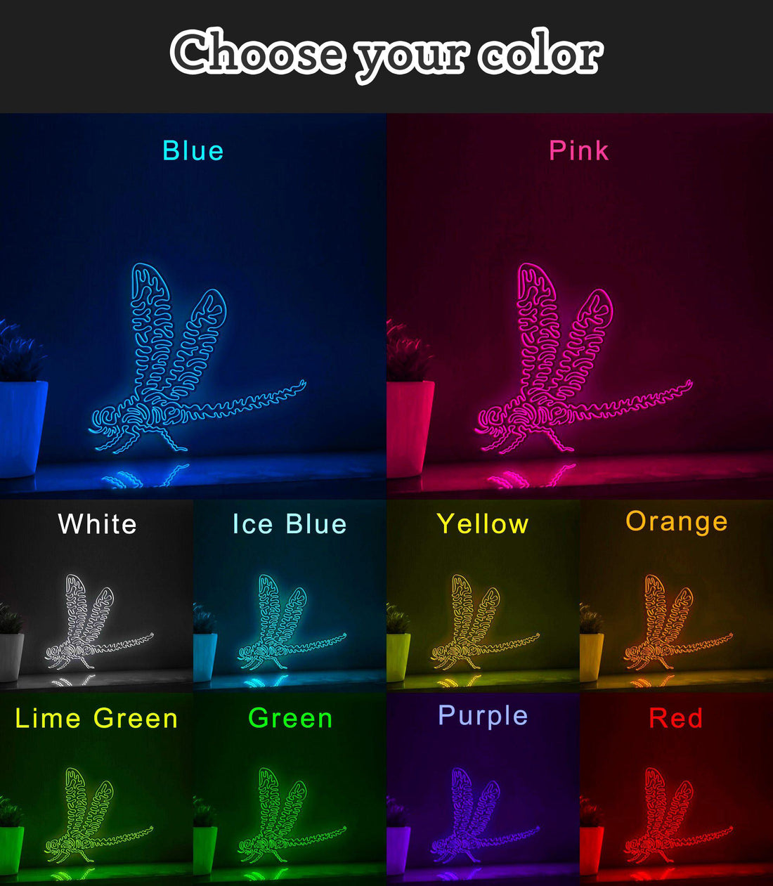Dragonfly One Line EL Wire Neon Sign - Friendly Insect Light Art - myneonup