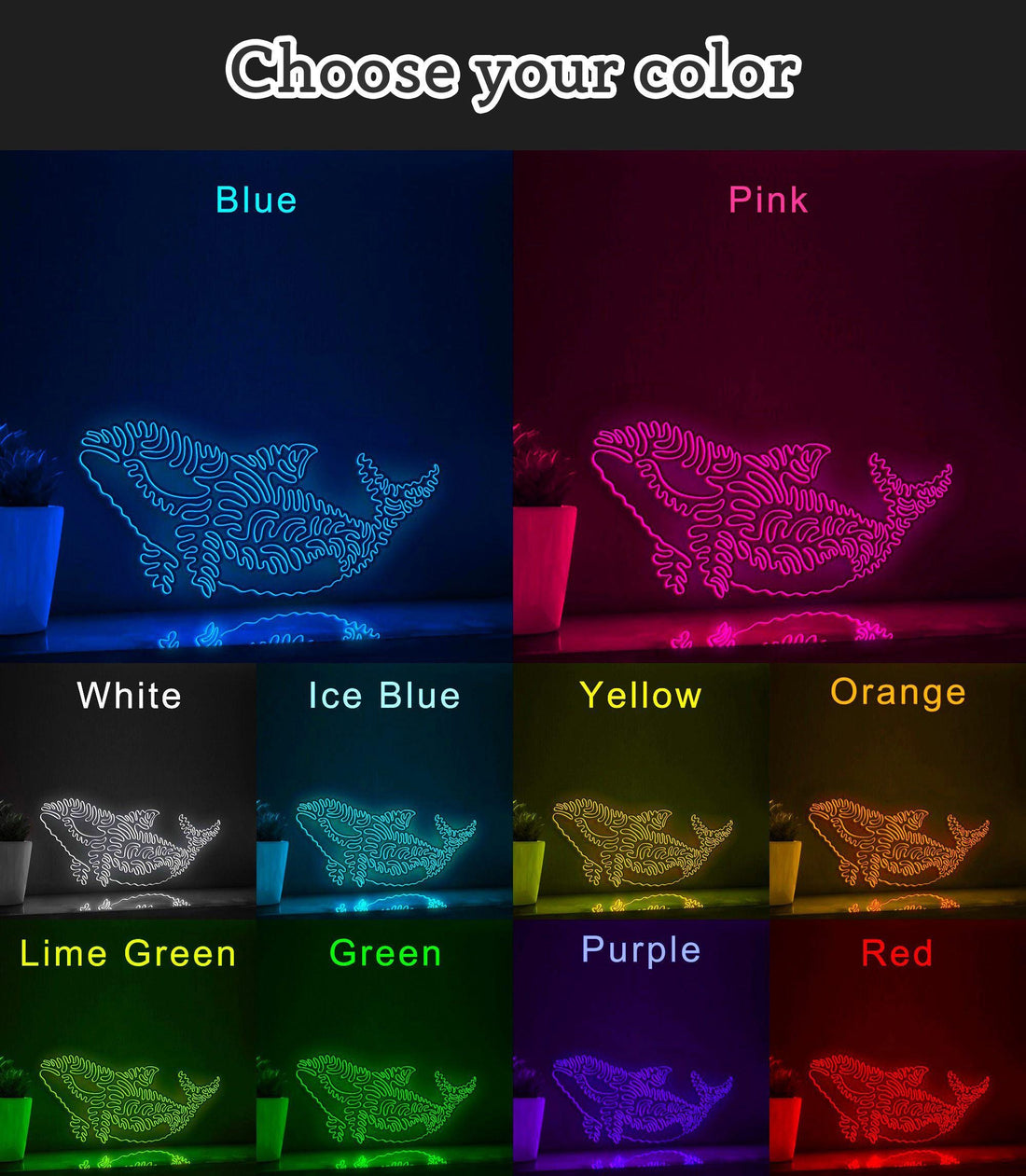 Orca One Line EL Wire Neon Sign - Perfect for Ocean Lovers' Wall Decor - myneonup