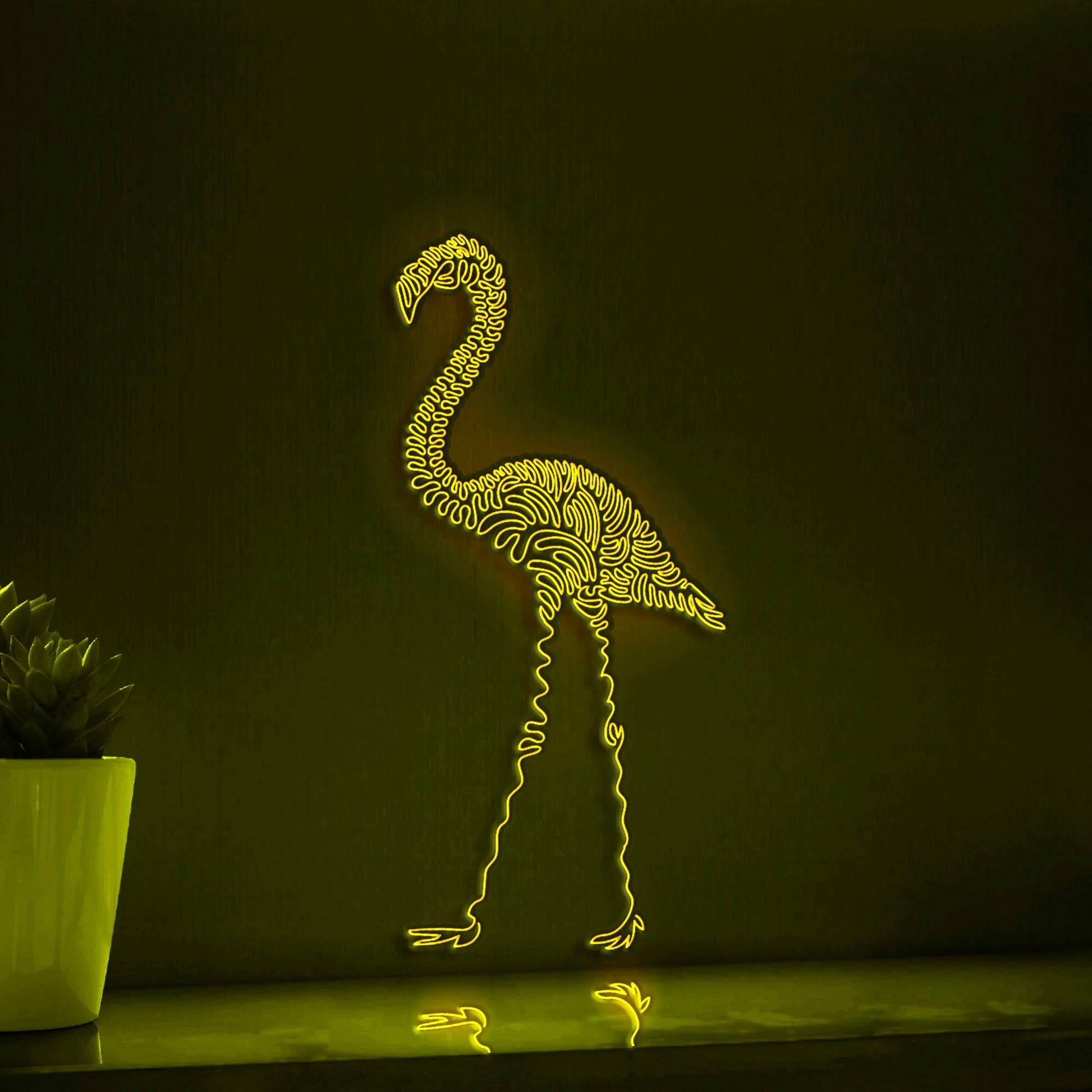 Flamingo One Line EL Wire Neon Sign - Perfect for Boho Decor & Tropical Themed Spaces - myneonup