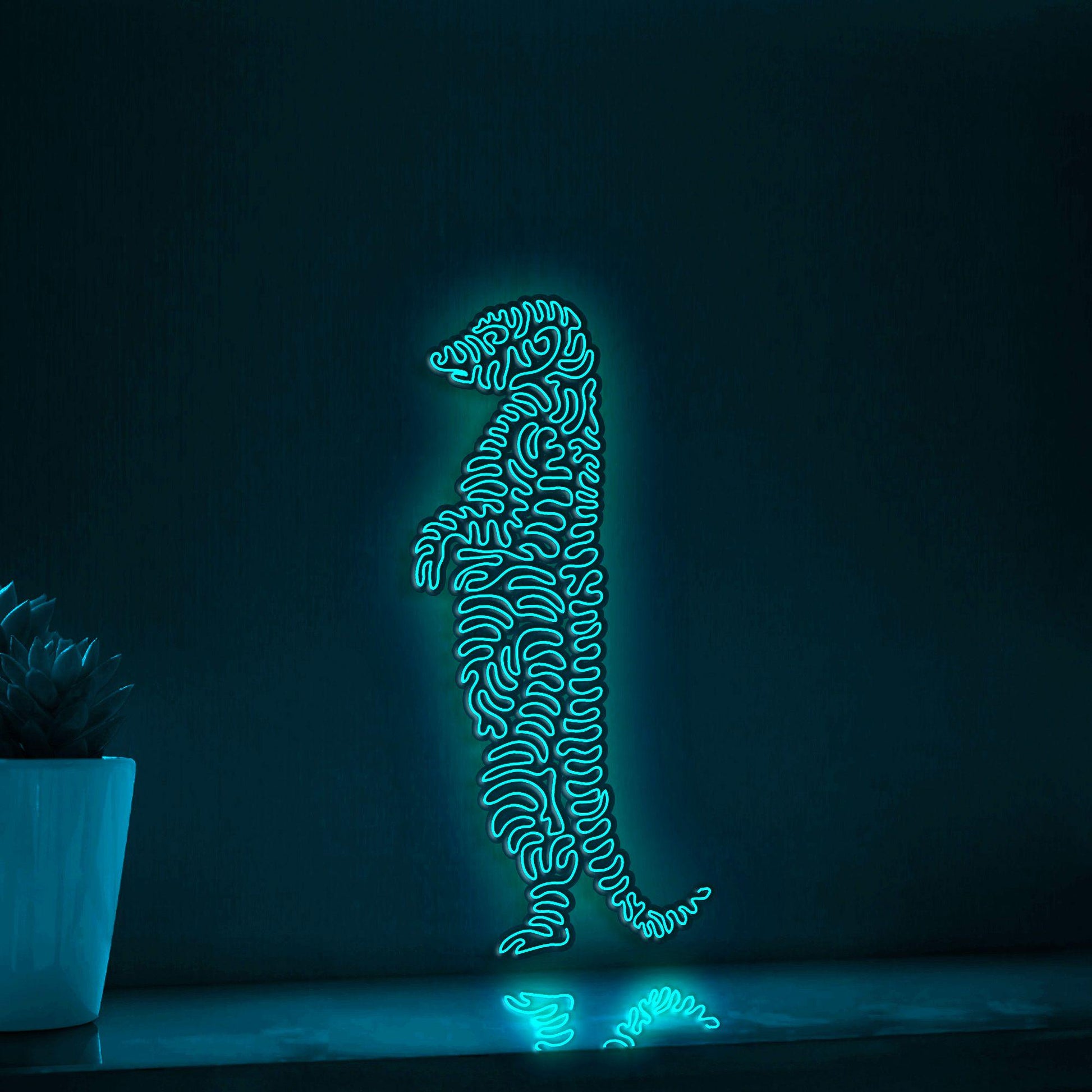 Standing Meerkat One Line EL Wire Neon Sign - Ideal for Animal & Nature Lovers Wall Decor - myneonup