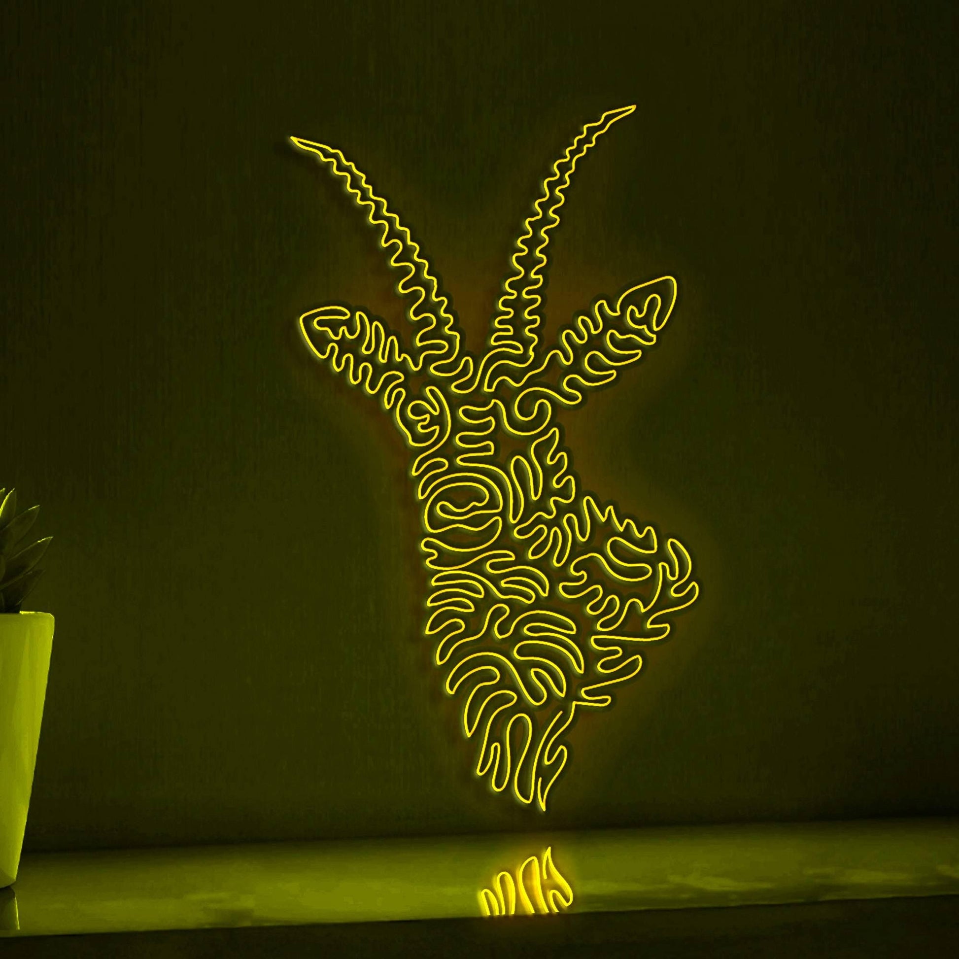 Antelope One Line EL Wire Neon Sign - Ideal for Nature Lovers, Perfect for Home Decor - myneonup
