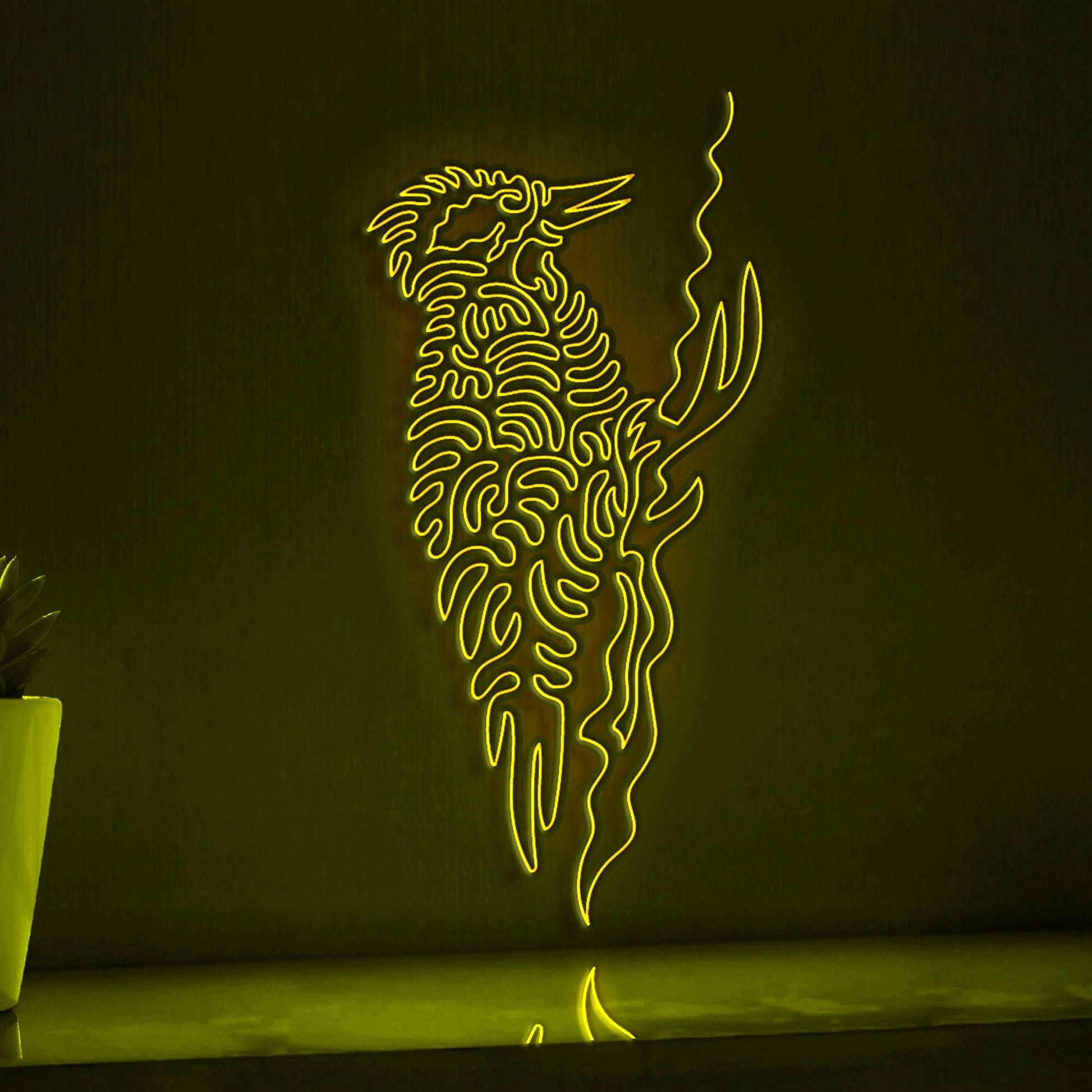 Woodpecker One Line EL Wire Neon Sign - Ideal for Bird & Nature Lovers Wall Decor - myneonup