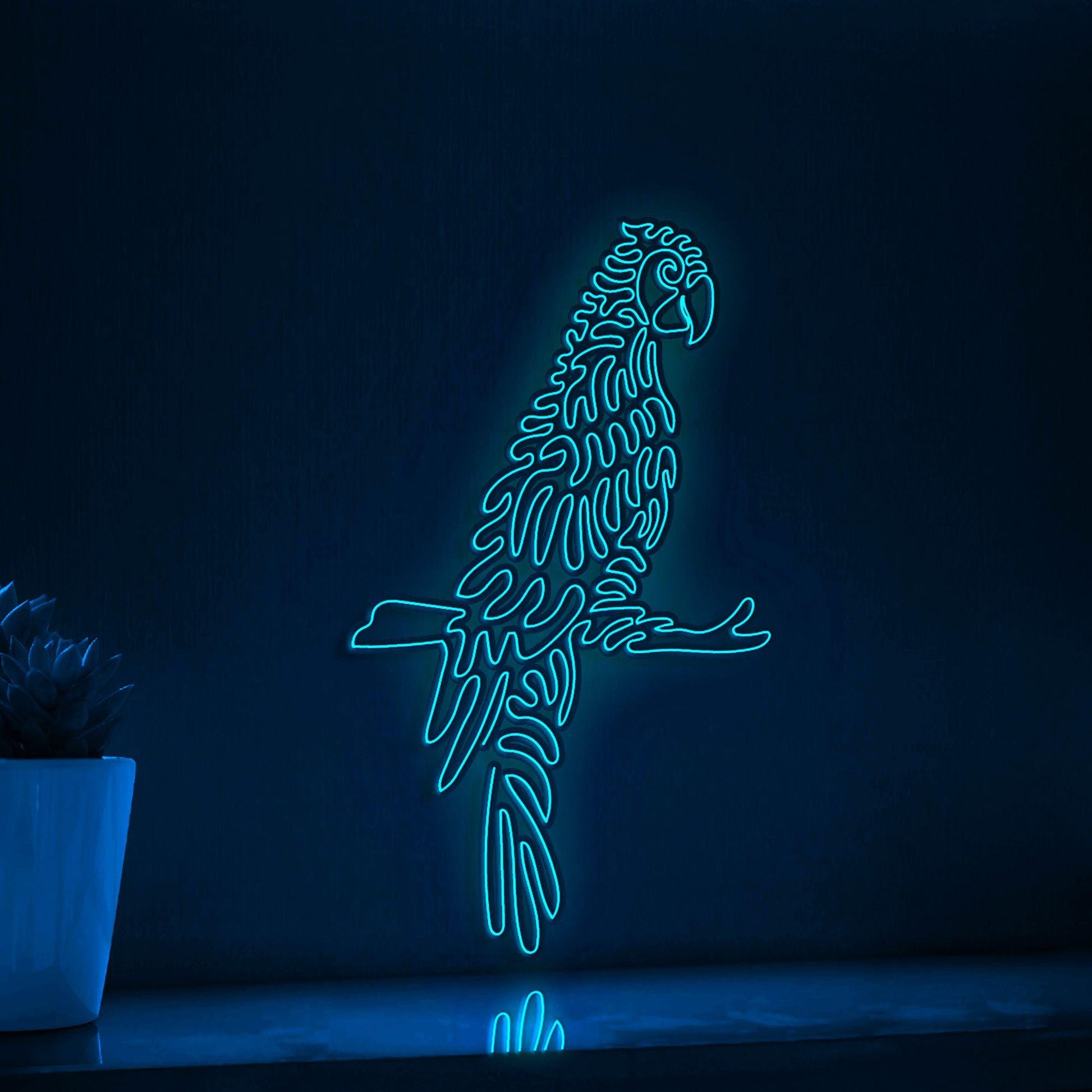 Parrot One Line EL Wire Neon Sign - Ideal for Bird & Nature Lovers Wall Decor - myneonup