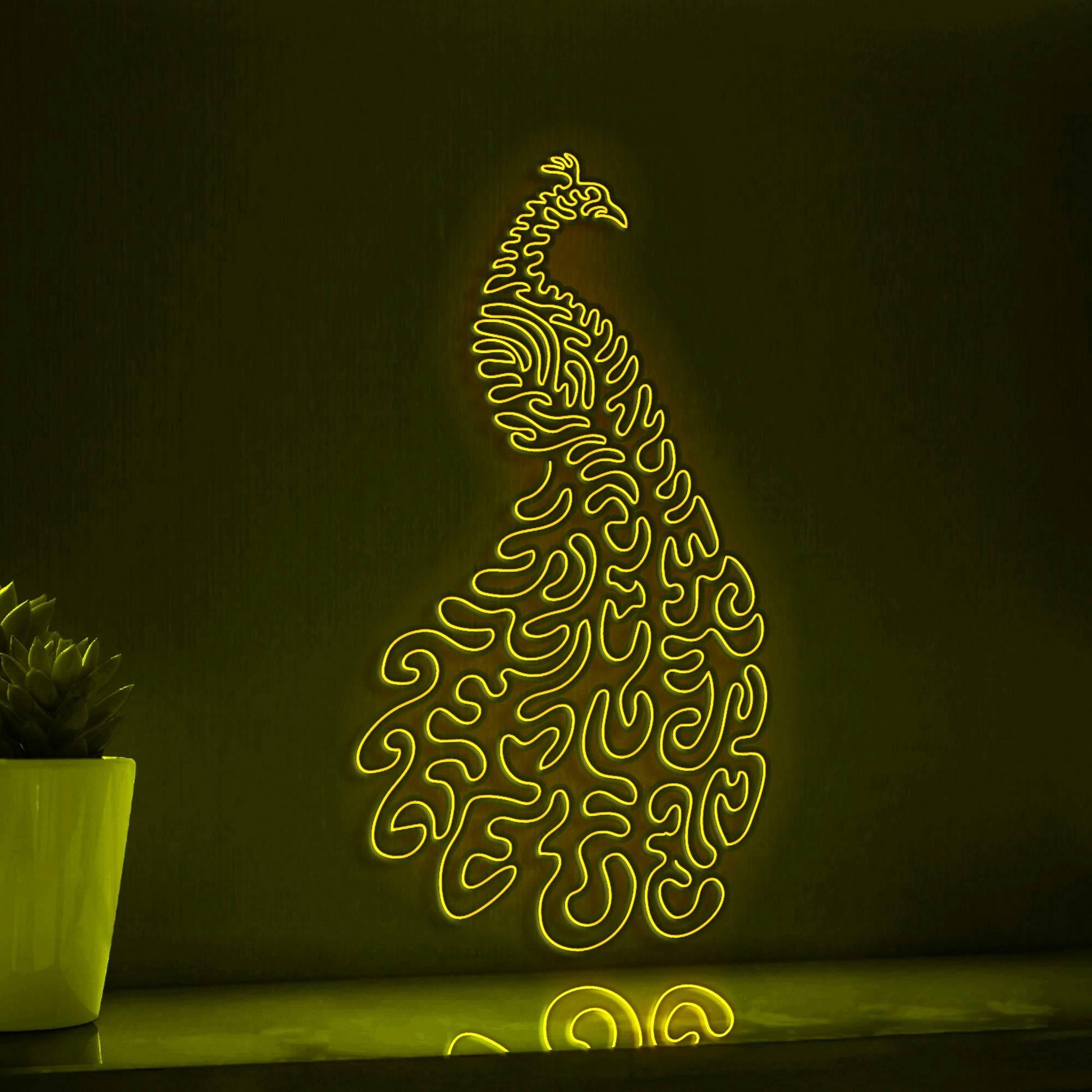 Peacock One Line EL Wire Neon Sign - Abstract Art for Boho, Wedding & Home Decor - myneonup