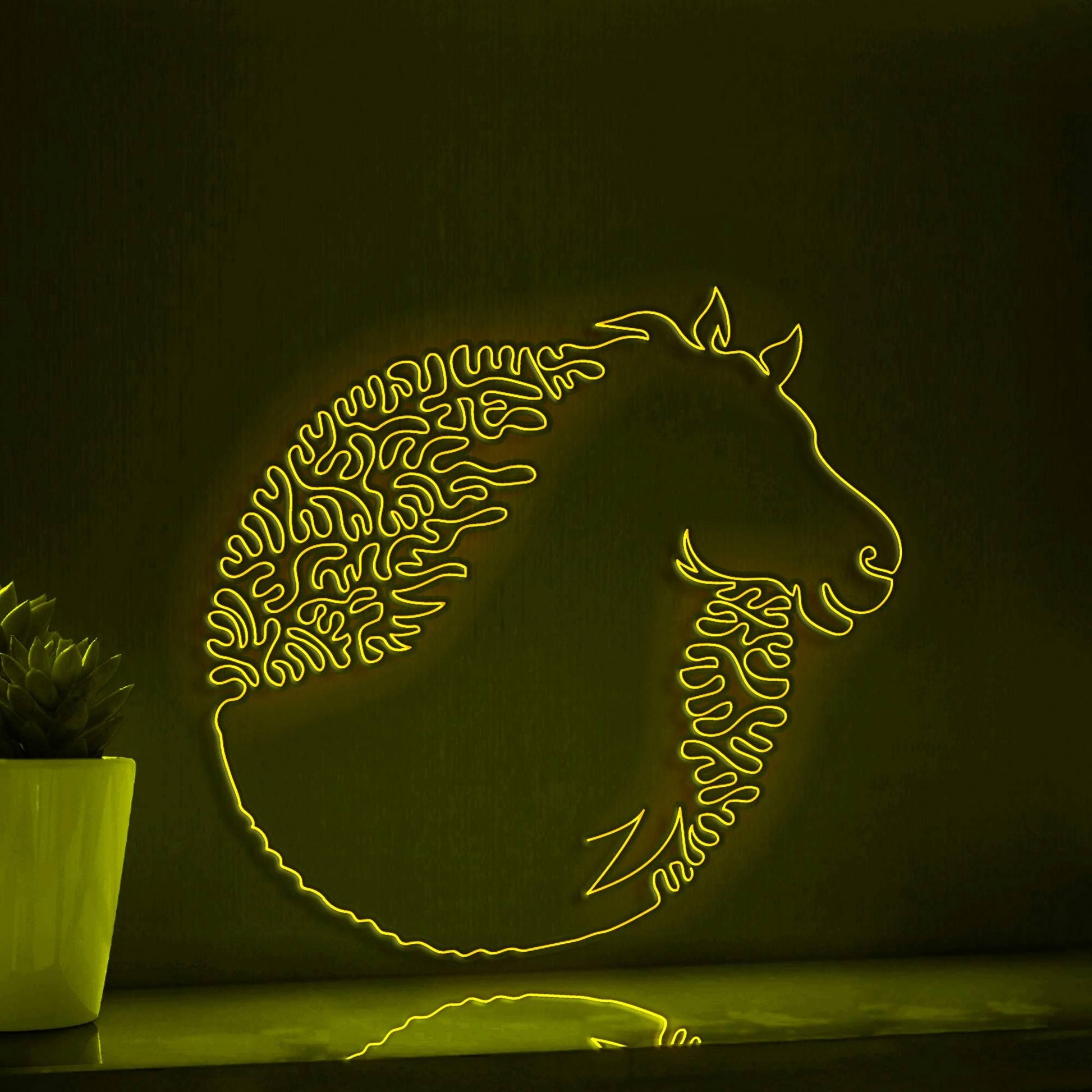 Horse One Line EL Wire Neon Sign - Exotic Equine Light Art - myneonup