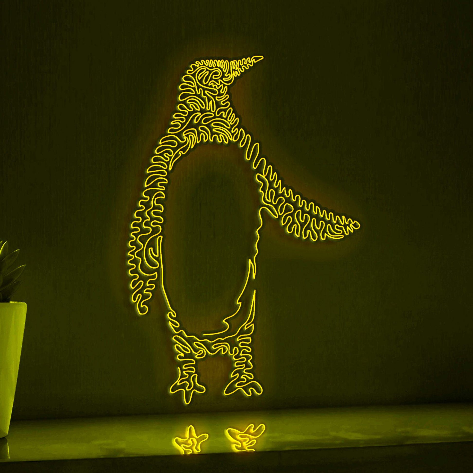 Penguin One Line EL Wire Neon Sign 2 - Flightless Bird Lighted Wall Art - myneonup