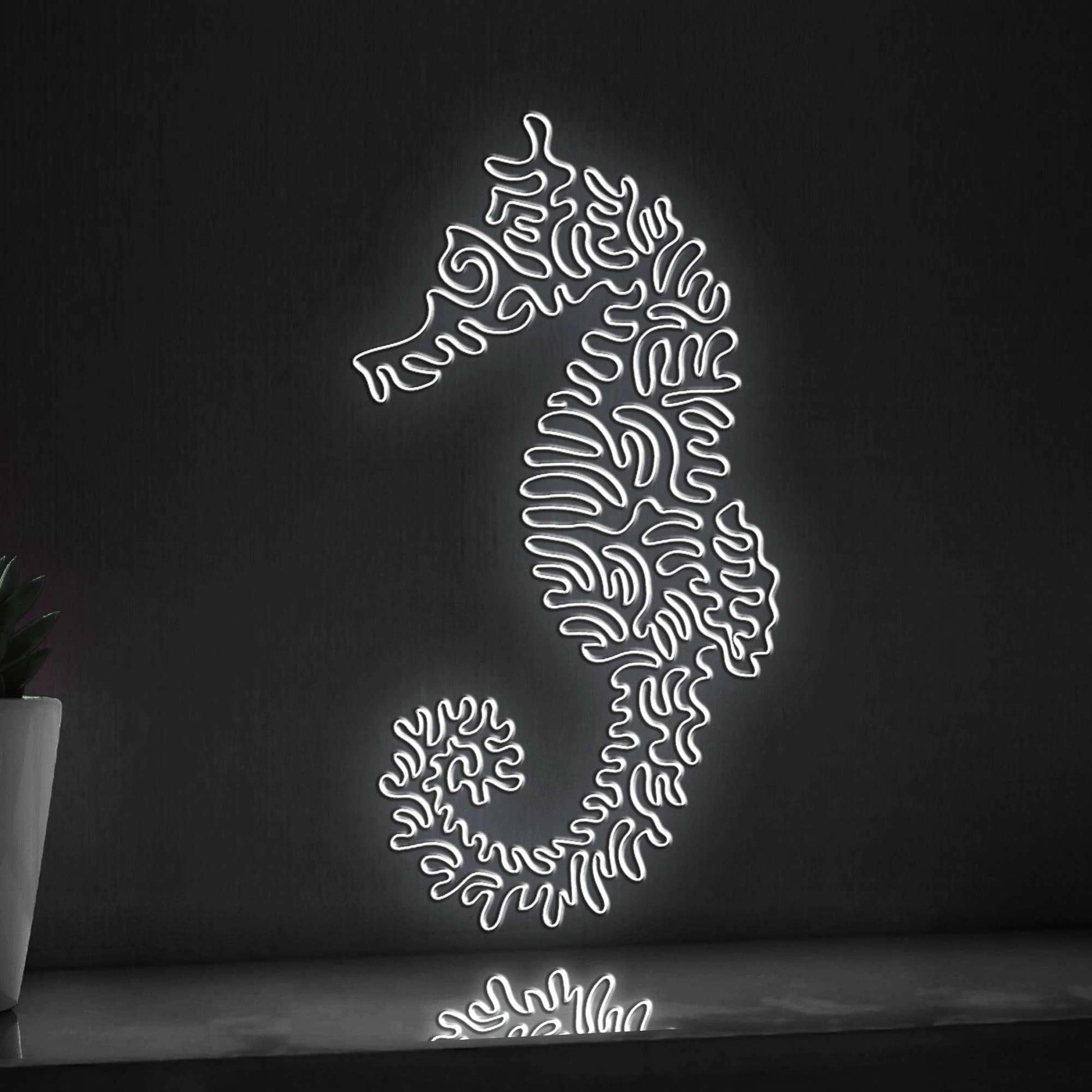Seahorse One Line EL Wire Neon Sign - Ideal for Ocean Lovers' Wall Decor - myneonup
