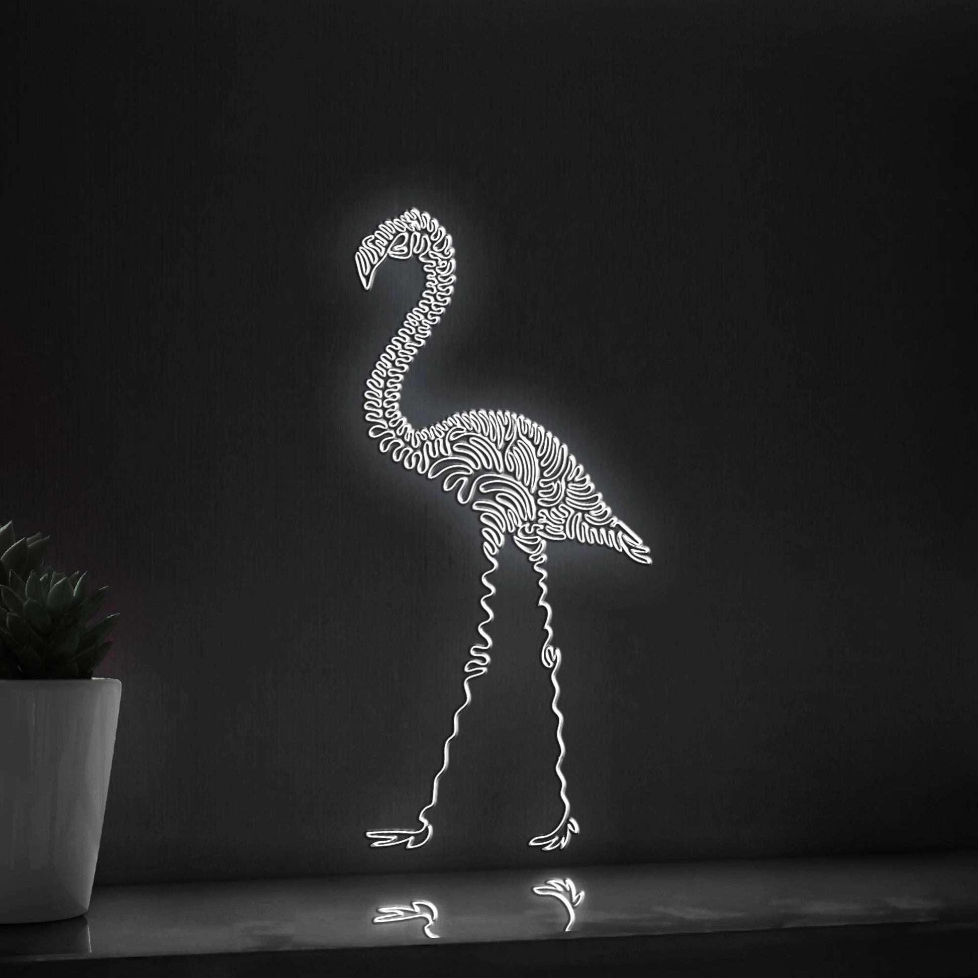 Flamingo One Line EL Wire Neon Sign - Perfect for Boho Decor & Tropical Themed Spaces - myneonup