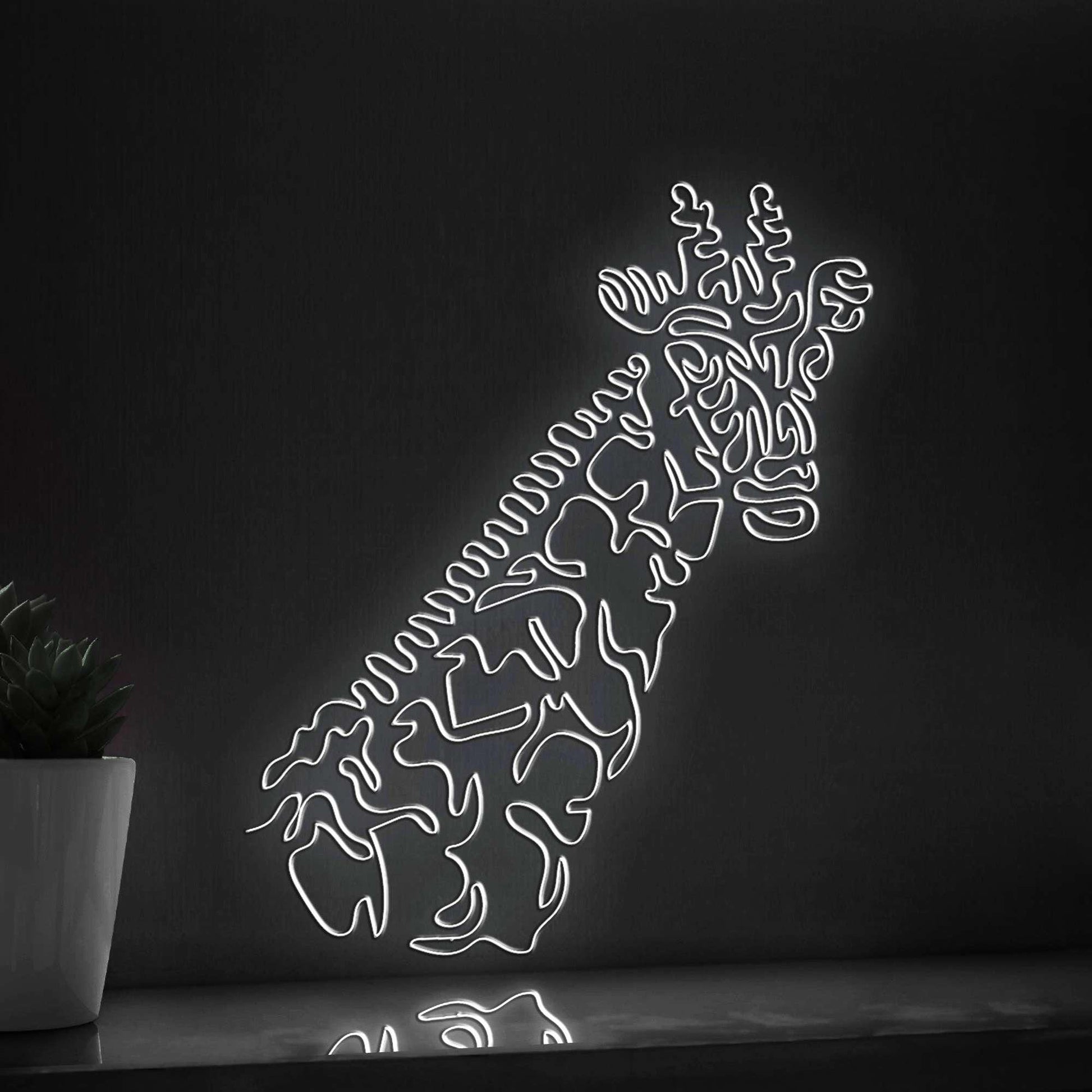 Giraffe One Line EL Wire Neon Sign - Long-Necked Safari Art - myneonup