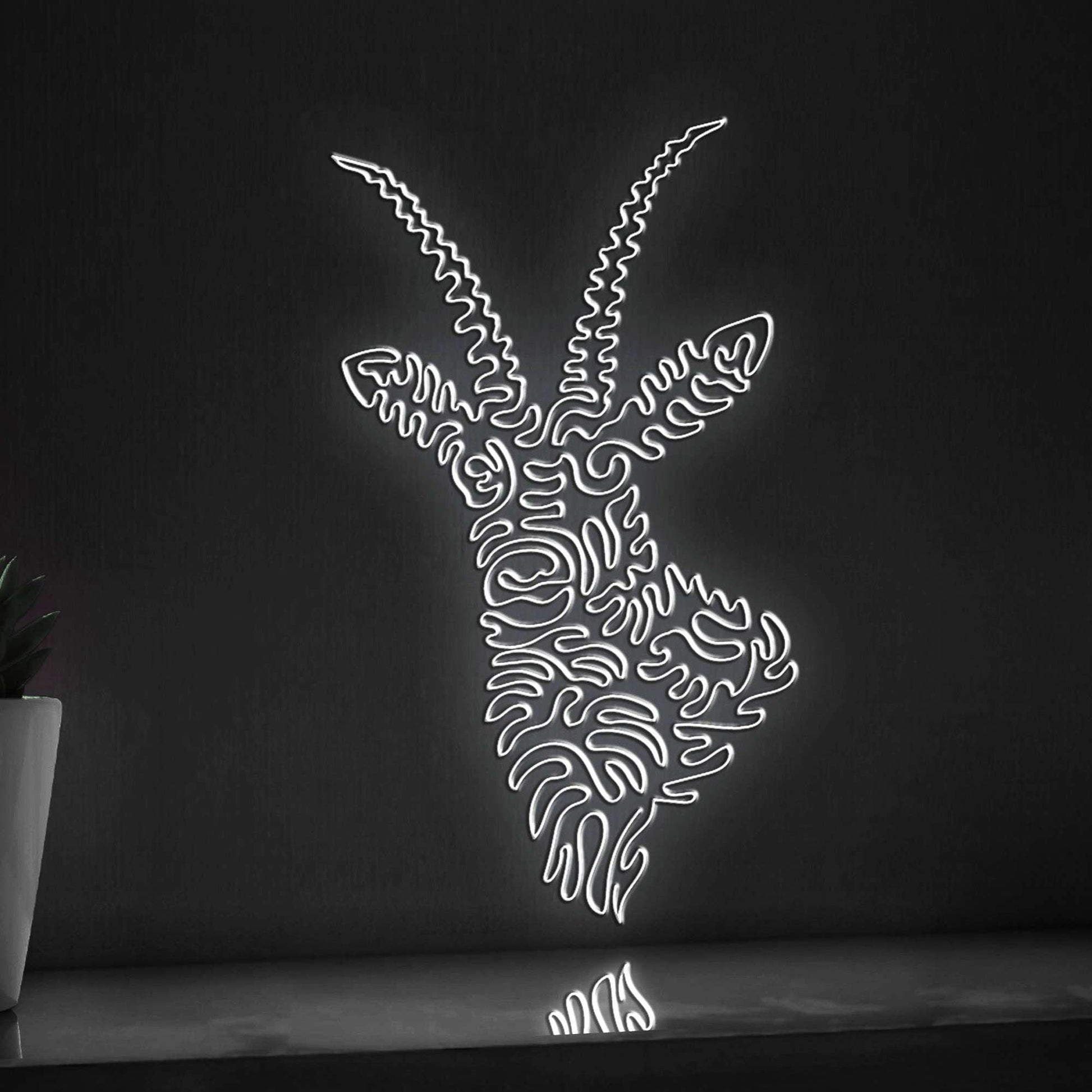 Antelope One Line EL Wire Neon Sign - Ideal for Nature Lovers, Perfect for Home Decor - myneonup