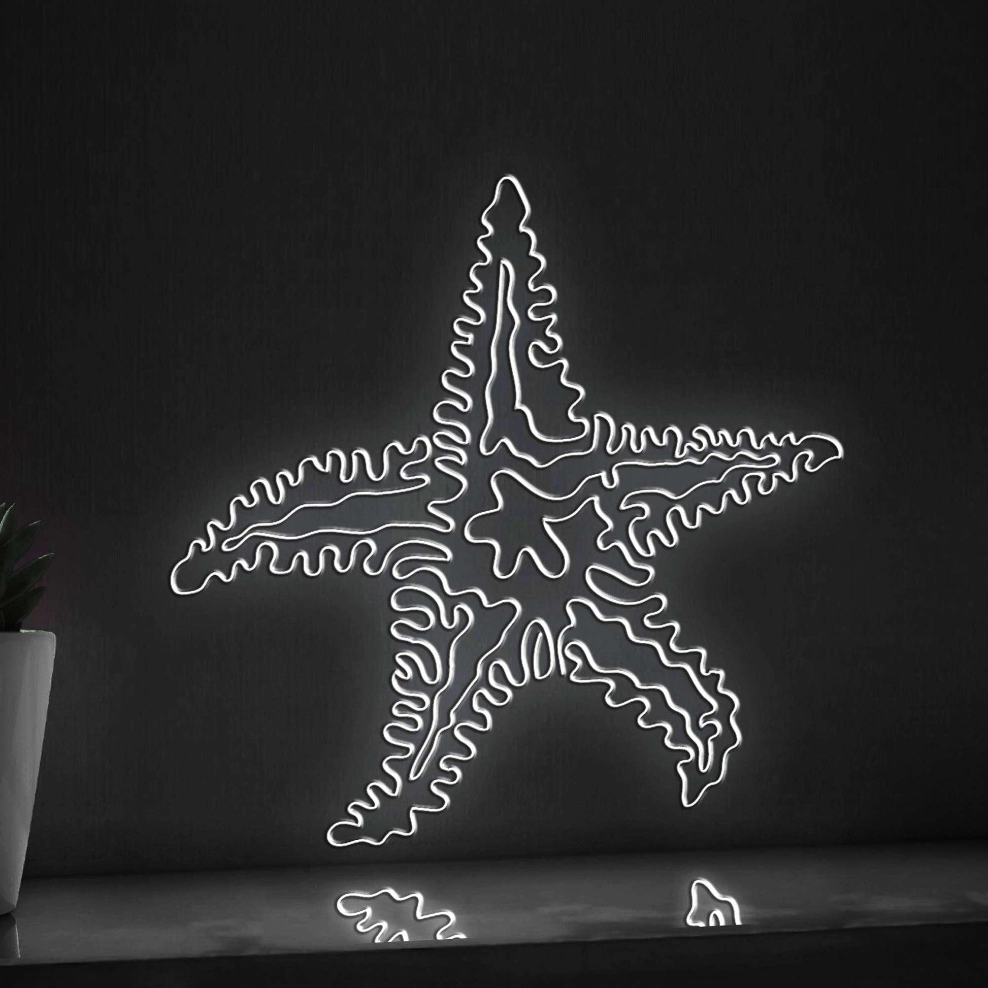 Starfish One Line EL Wire Neon Sign - Ocean Star, Ideal for Boho Wall Decor - myneonup