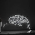 Narwhal One Line EL Wire Neon Sign - Sea Unicorn, Ideal for Nature Lovers Wall Decor - myneonup