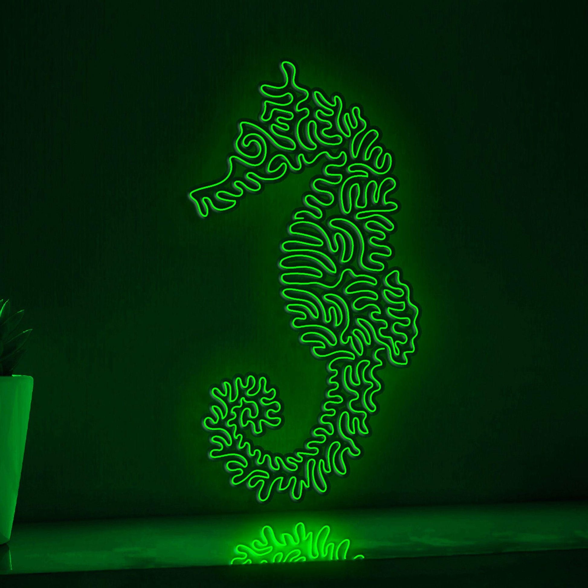 Seahorse One Line EL Wire Neon Sign - Ideal for Ocean Lovers' Wall Decor - myneonup