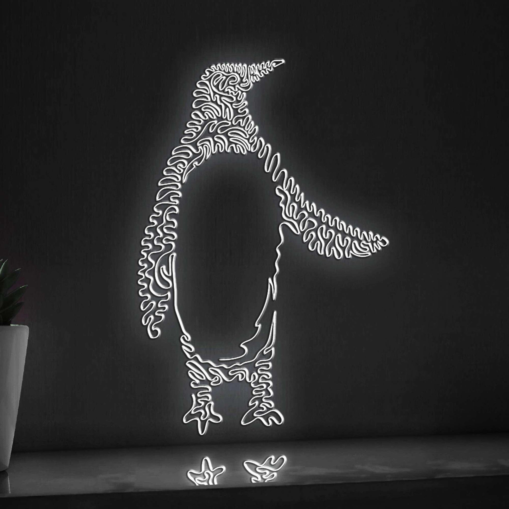 Penguin One Line EL Wire Neon Sign 2 - Flightless Bird Lighted Wall Art - myneonup