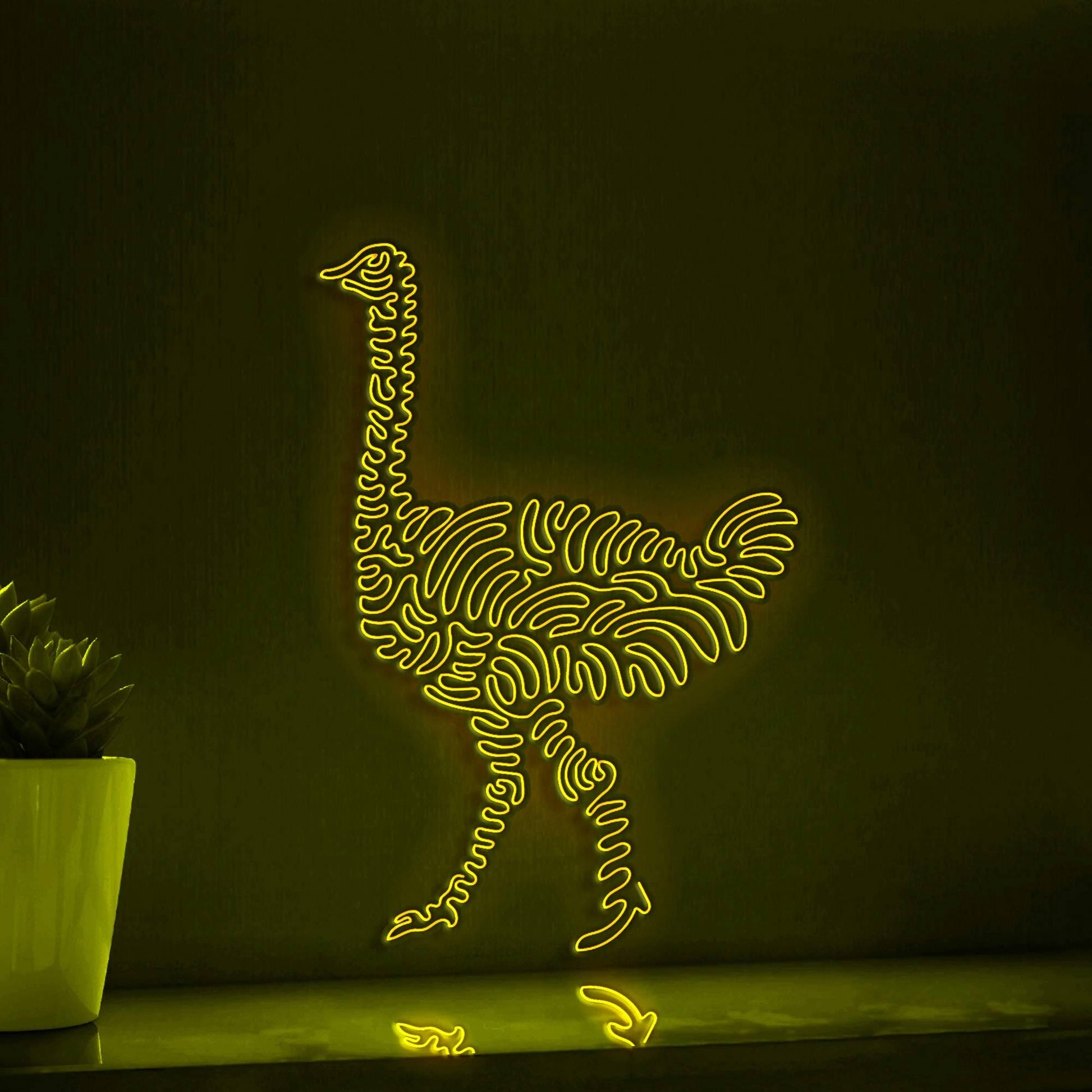 Ostrich One Line EL Wire Neon Sign - Ideal for Bird & Nature Lovers Wall Decor - myneonup