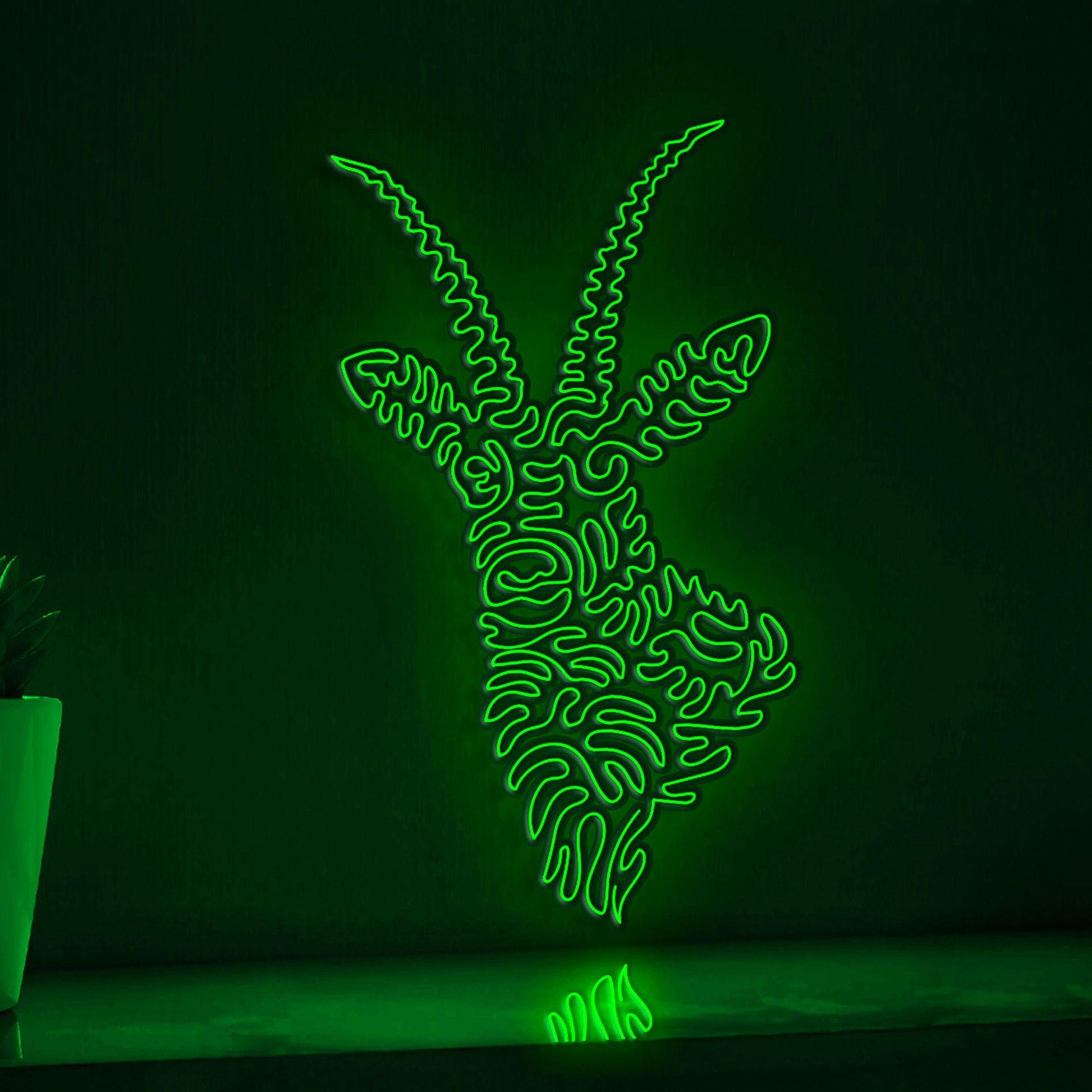 Antelope One Line EL Wire Neon Sign - Ideal for Nature Lovers, Perfect for Home Decor - myneonup