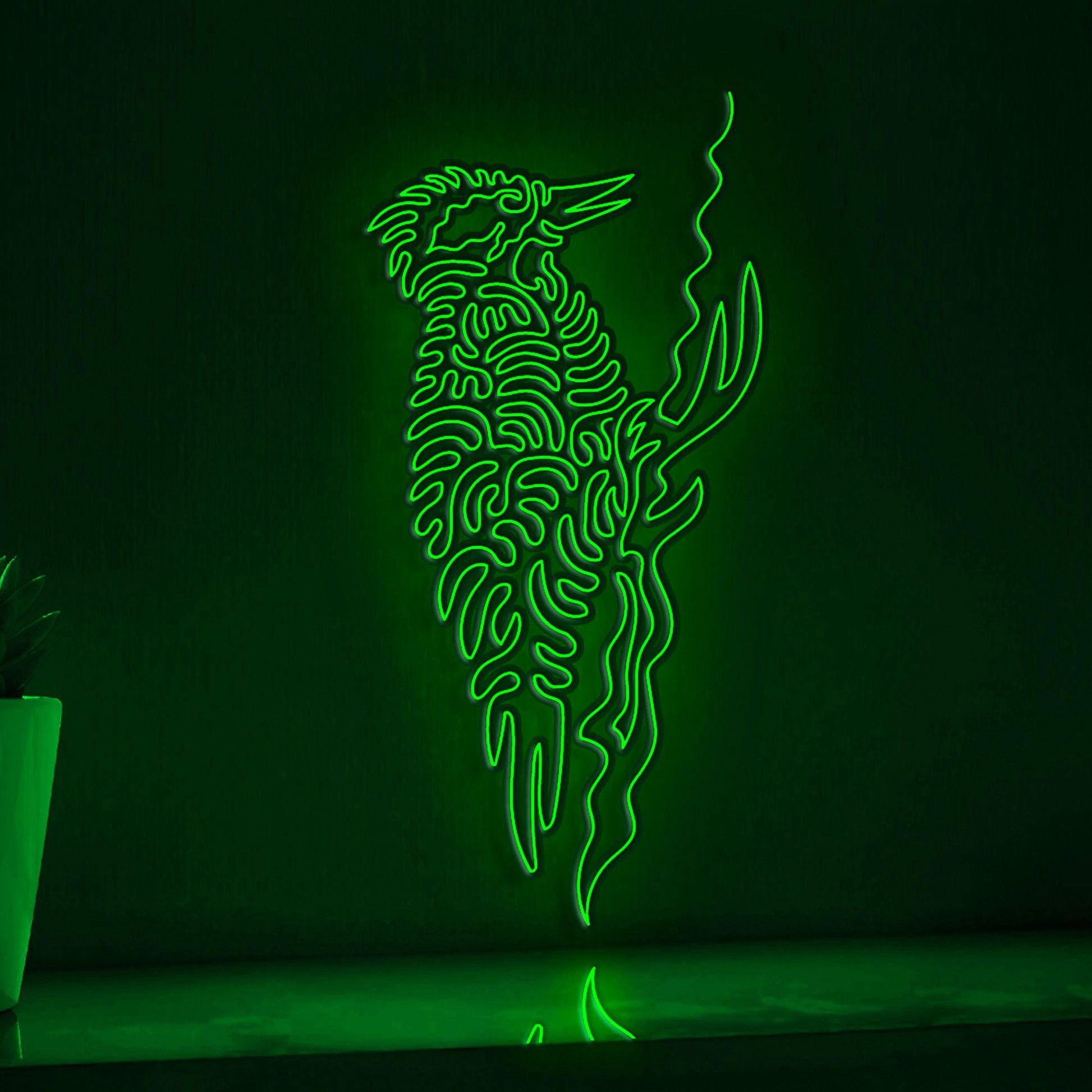 Woodpecker One Line EL Wire Neon Sign - Ideal for Bird & Nature Lovers Wall Decor - myneonup