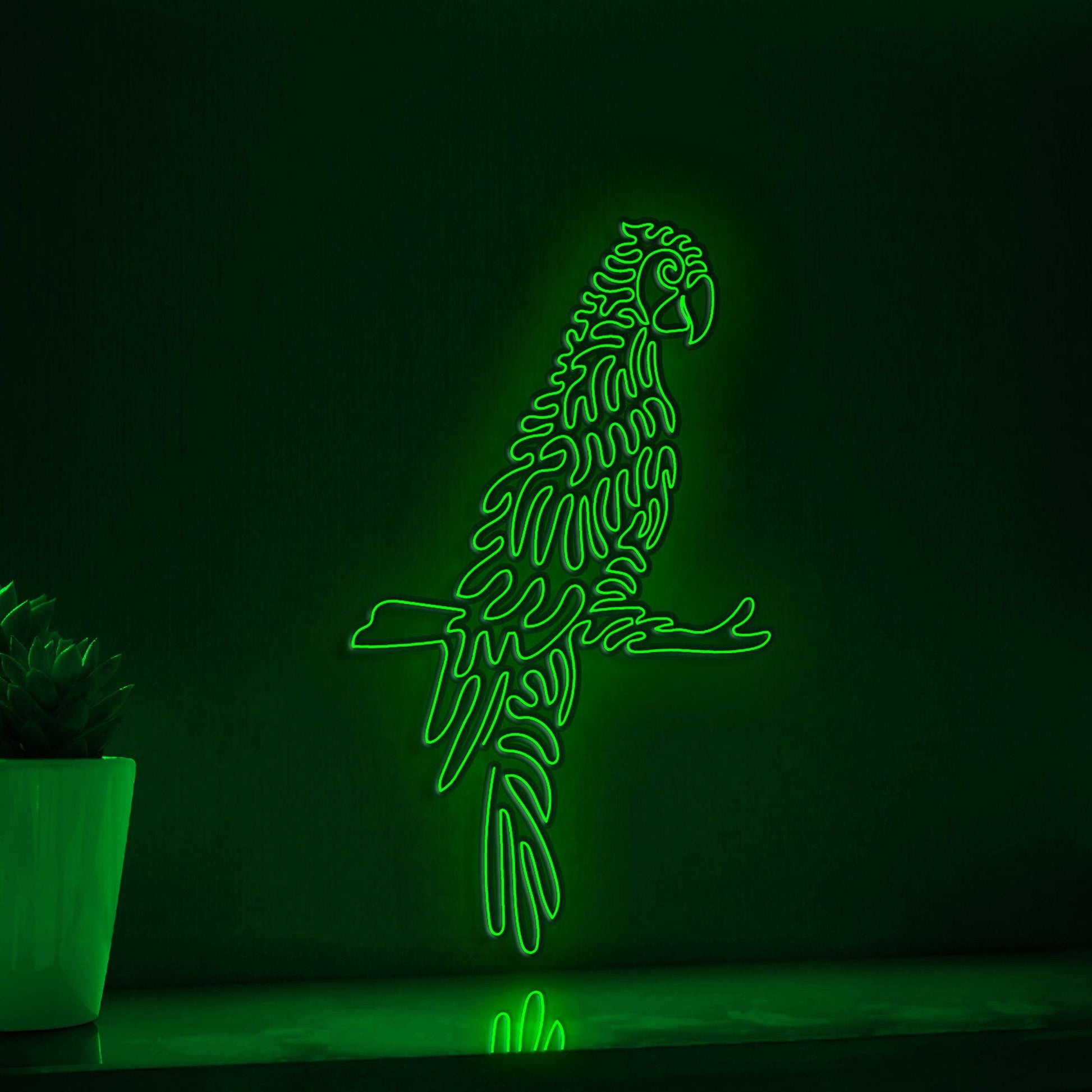 Parrot One Line EL Wire Neon Sign - Ideal for Bird & Nature Lovers Wall Decor - myneonup