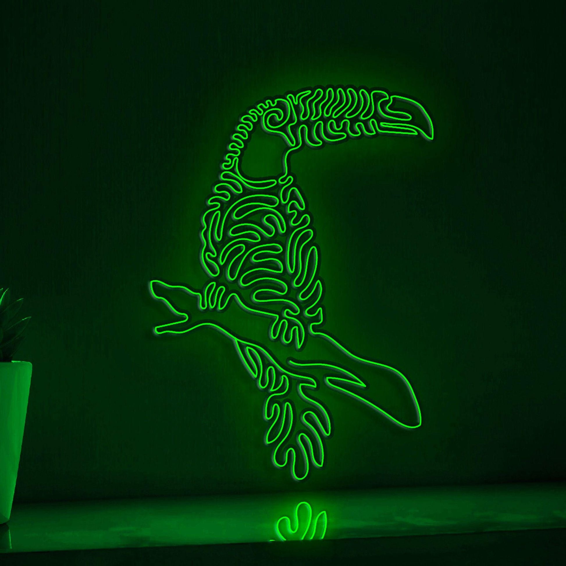 Toucan One Line EL Wire Neon Sign - Ideal for Nature Lovers, Perfect for Home Decor - myneonup