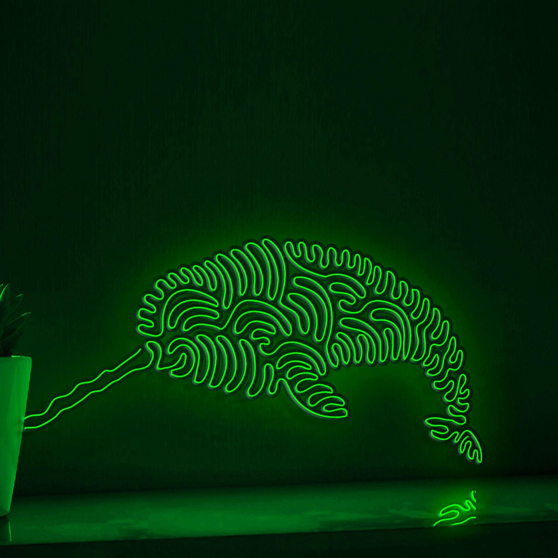 Narwhal One Line EL Wire Neon Sign - Sea Unicorn, Ideal for Nature Lovers Wall Decor - myneonup
